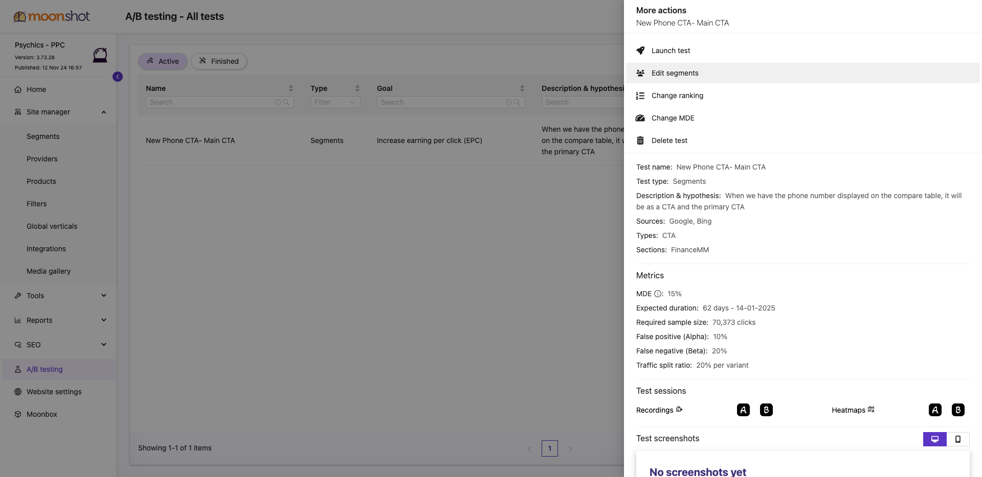 Step #91: Click on "Edit segments"