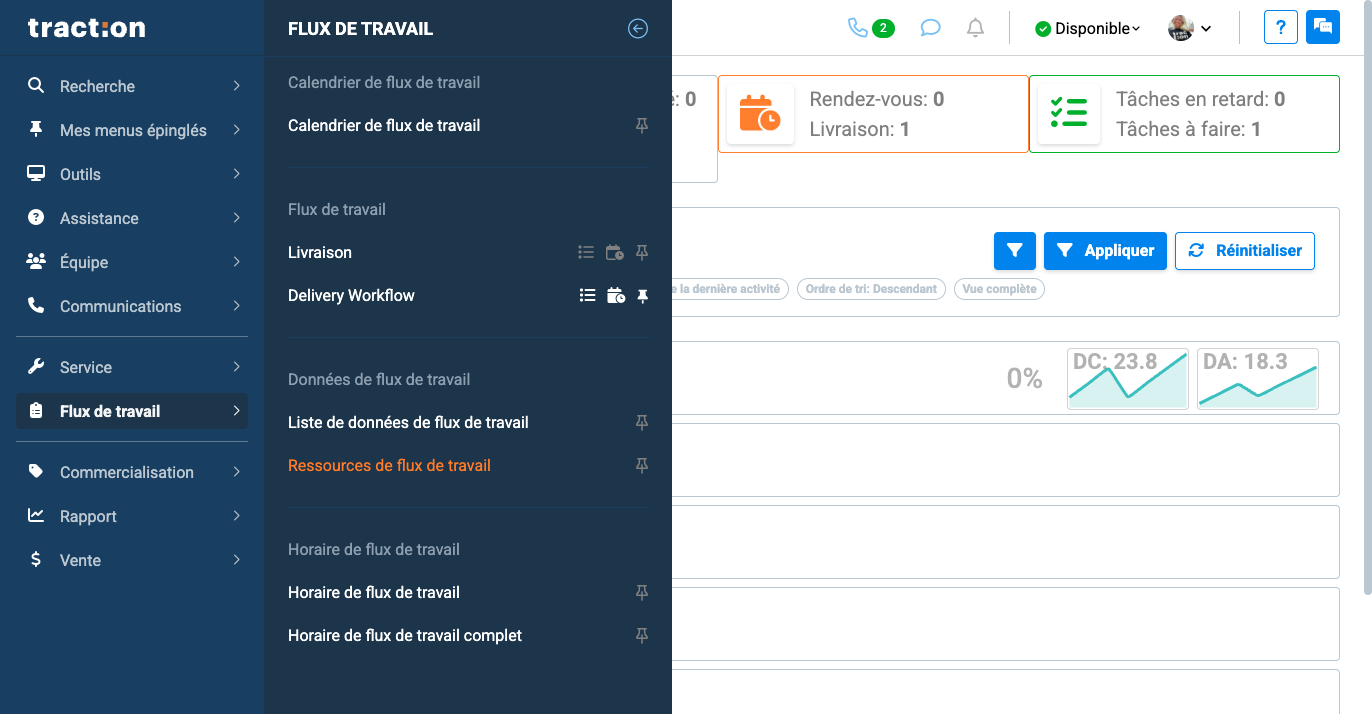 Step #2: Cliquez sur "Ressources de flux de travail"