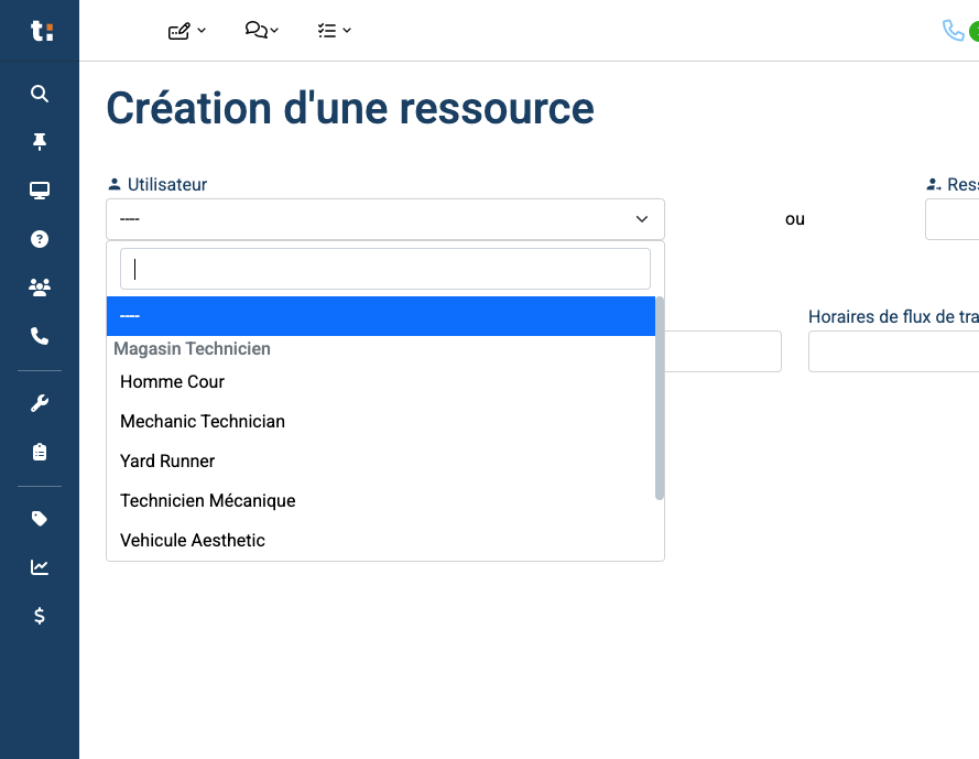 Step #4: Pour ajouter un utilisateur existant, cliquez sur la flèche pour afficher le menu déroulant vous permettant de sélectionner un utilisateur existant ou passez à l'étape suivant pour ajouter un ressource externe