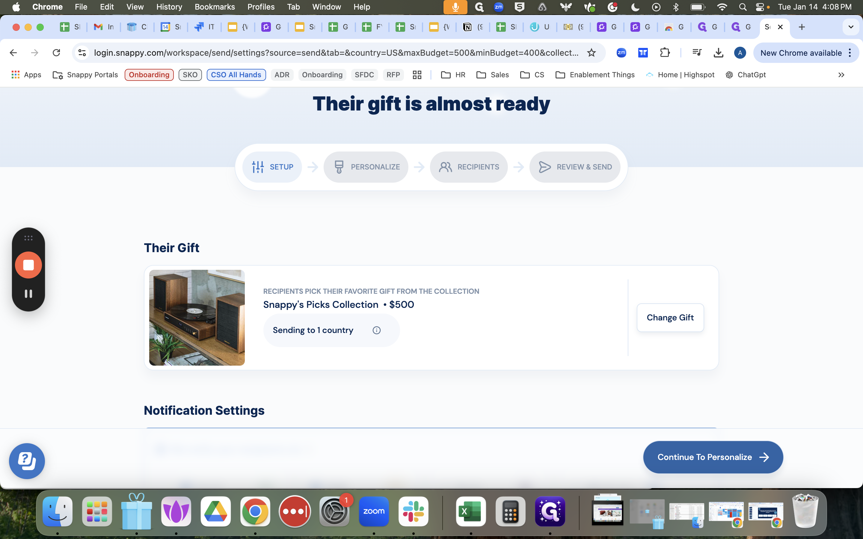 Step #25: Click on "Continue To Personalize"