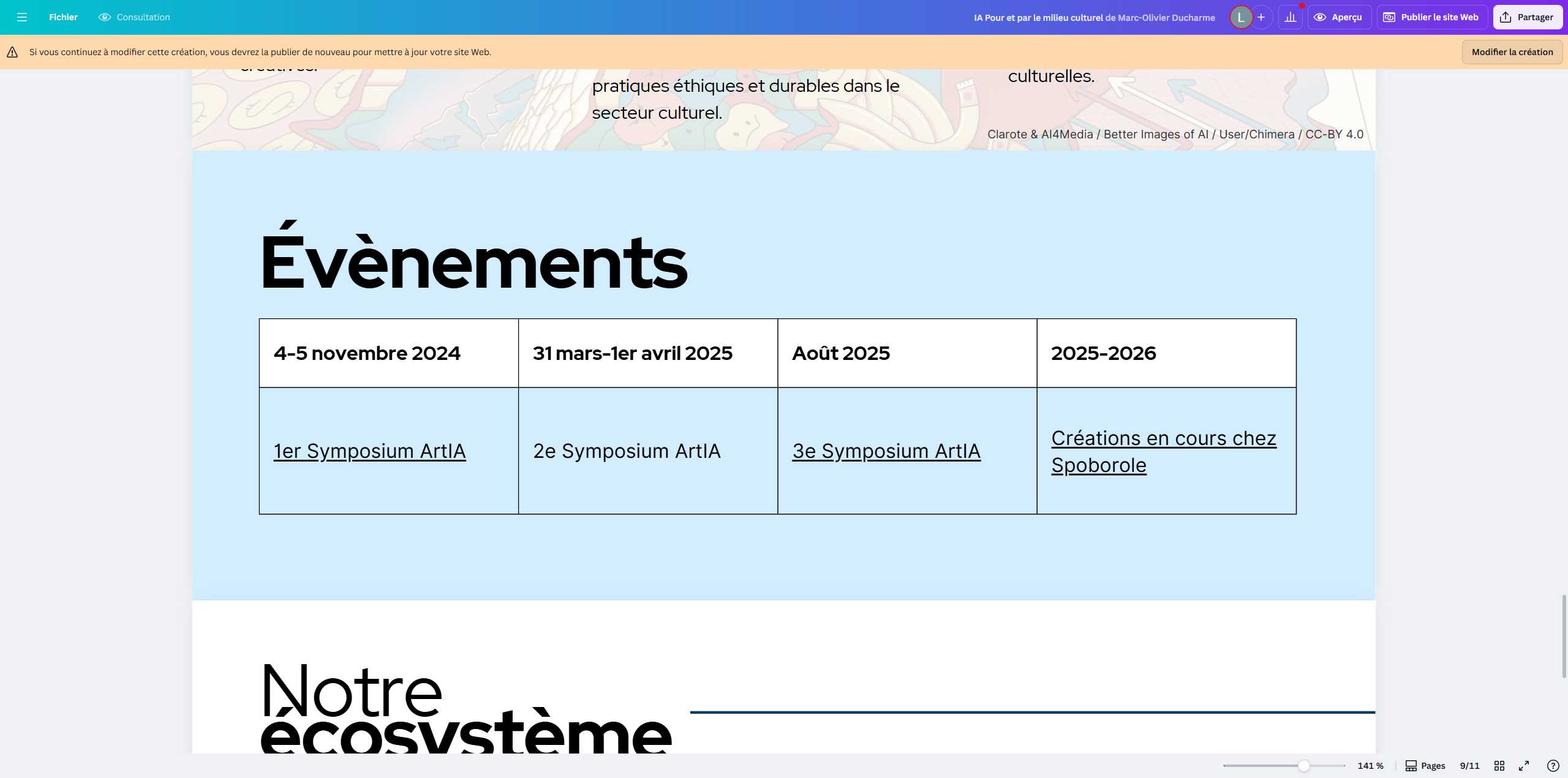 Step #24: Cliquez sur "Modifier la création"