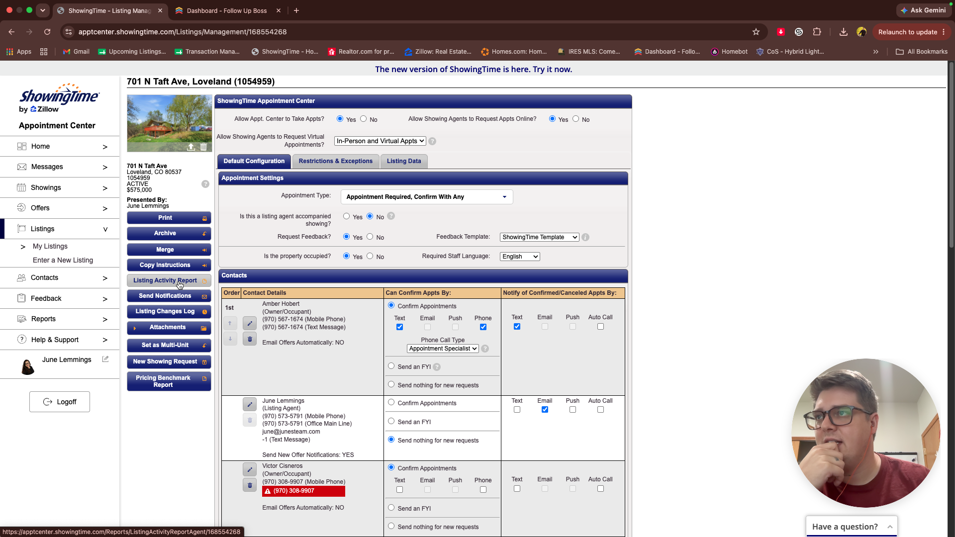 Step #1: Click Listing Activity Report in the left sidebar navigation.