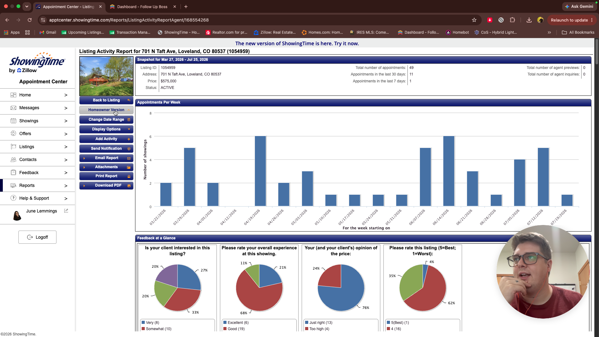 Step #2: Click Homeowner Version to format the analytics properly for your client.