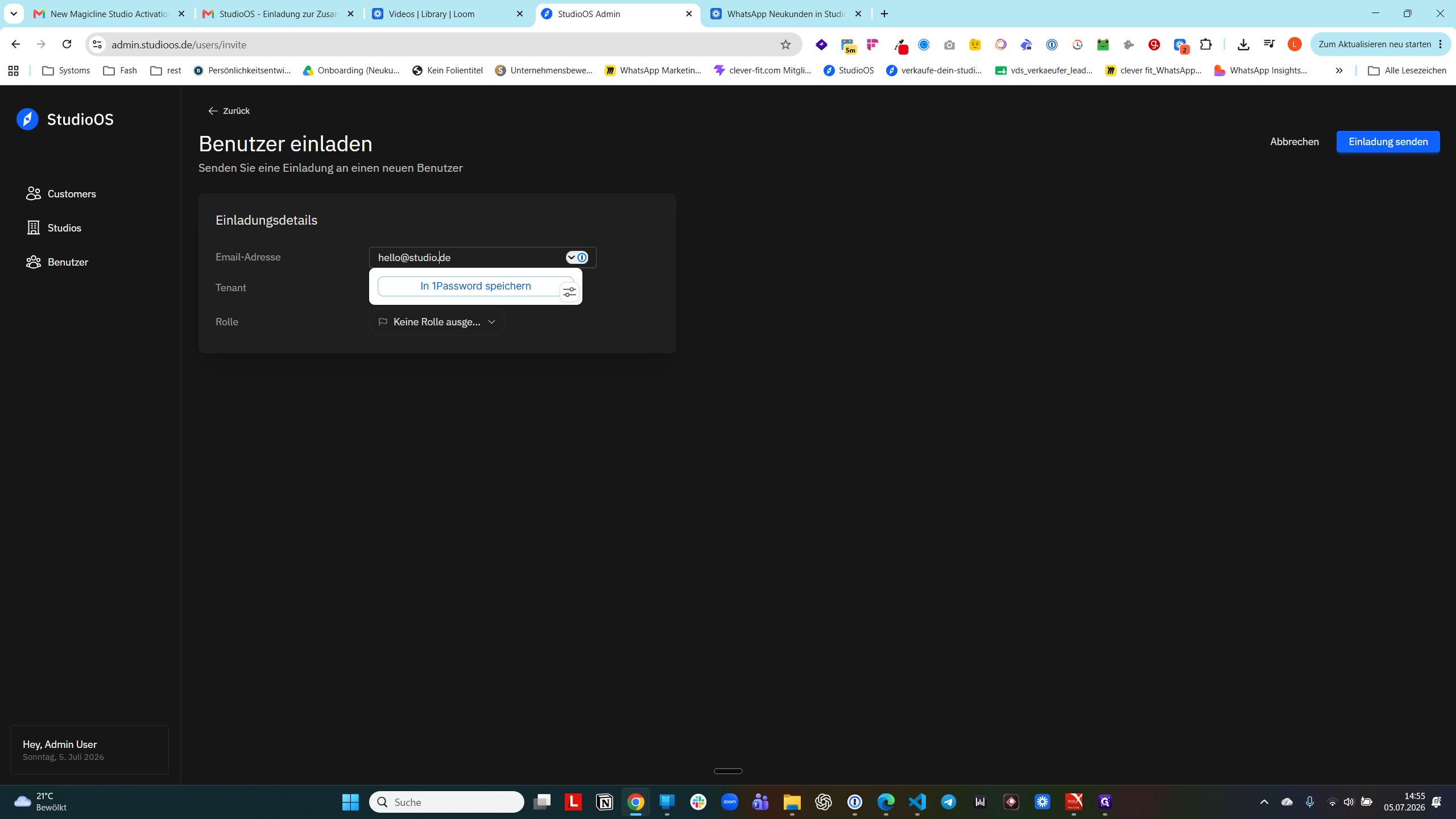 Step #12: Geben Sie die E-Mail-Adresse des Betreibers ein.