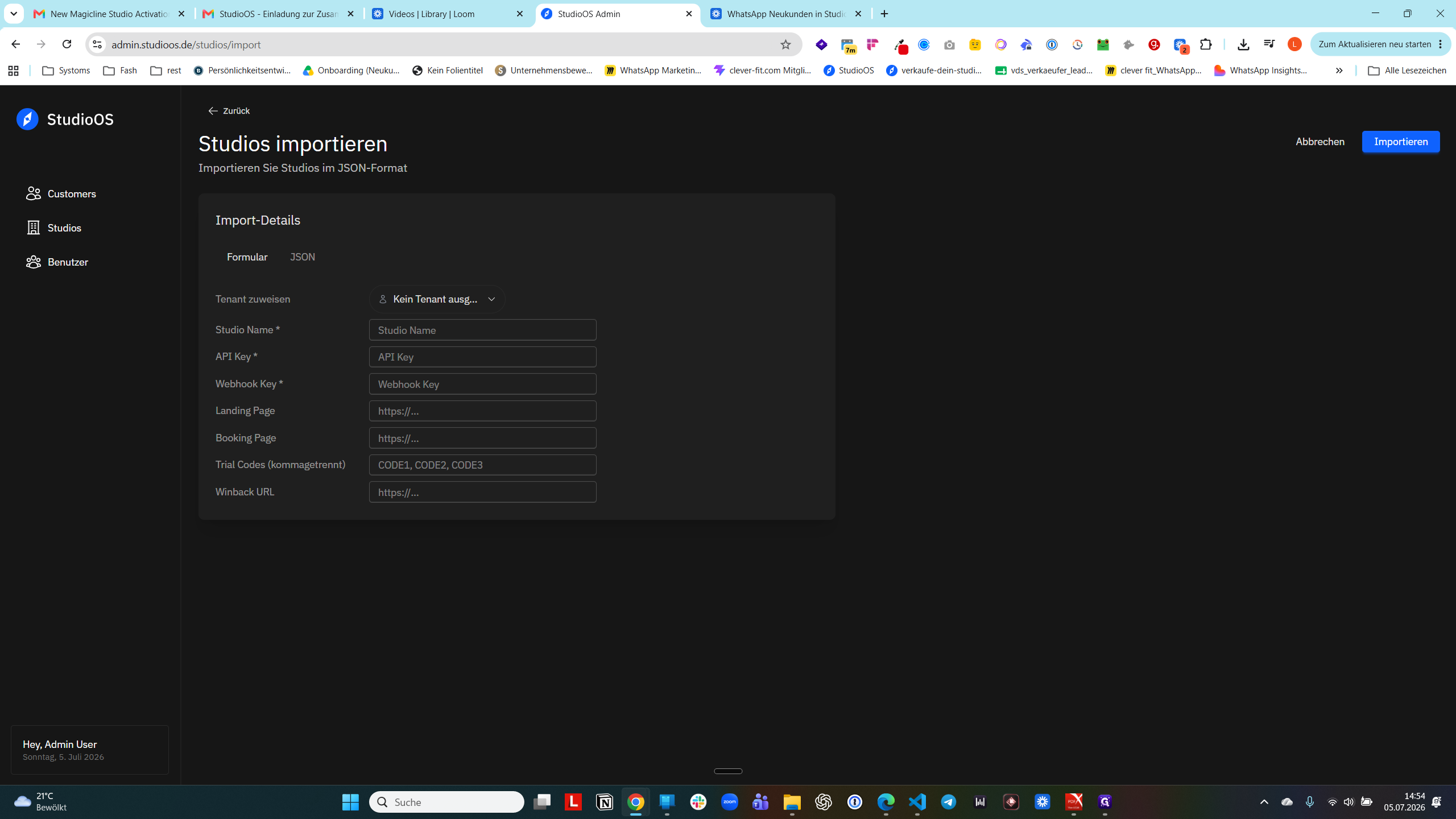 Step #5: Wählen Sie im Dropdown-Menü unter Tenant zuweisen den soeben angelegten Customer aus.