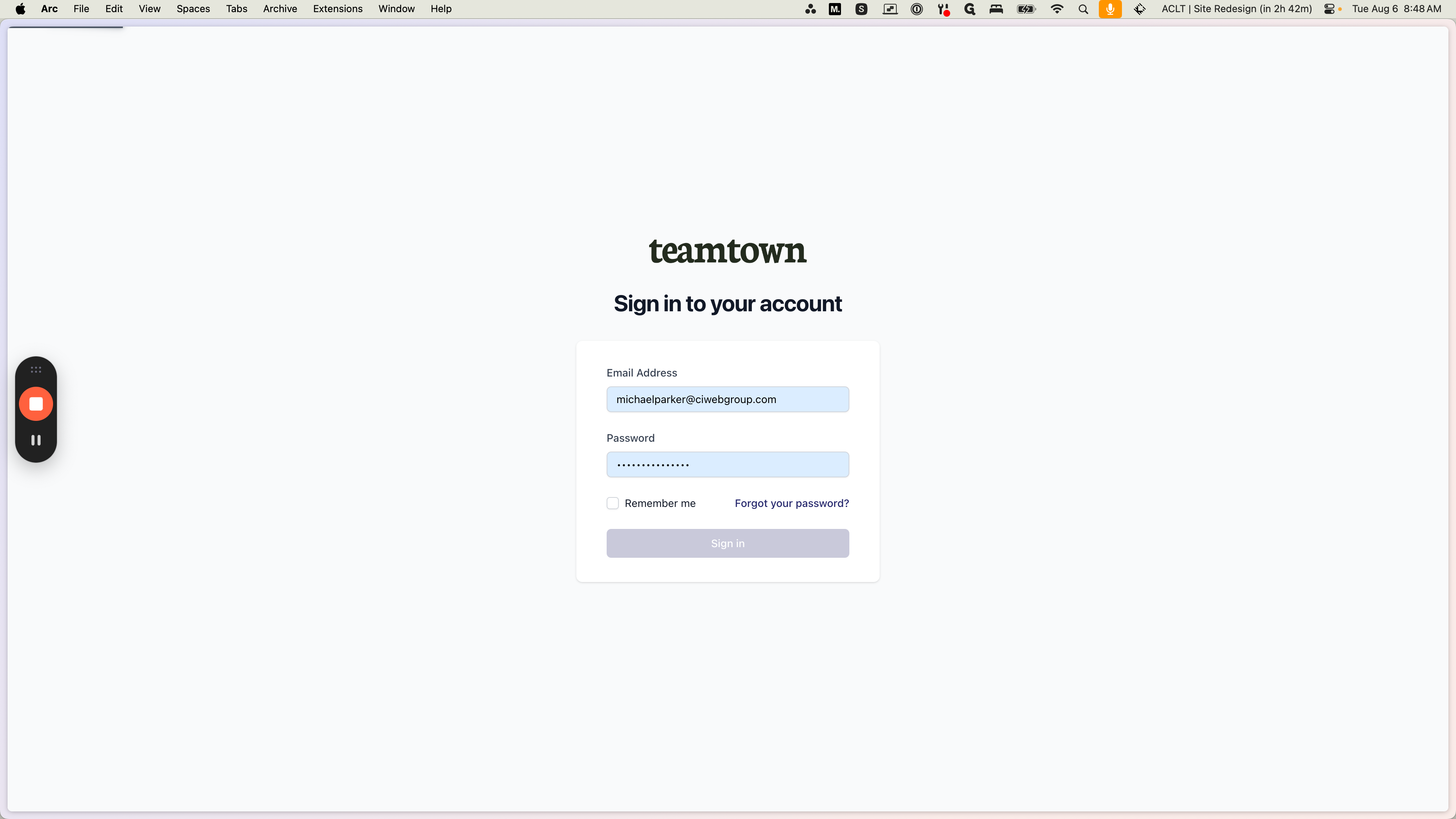 Step #3: Click on "Remember me"