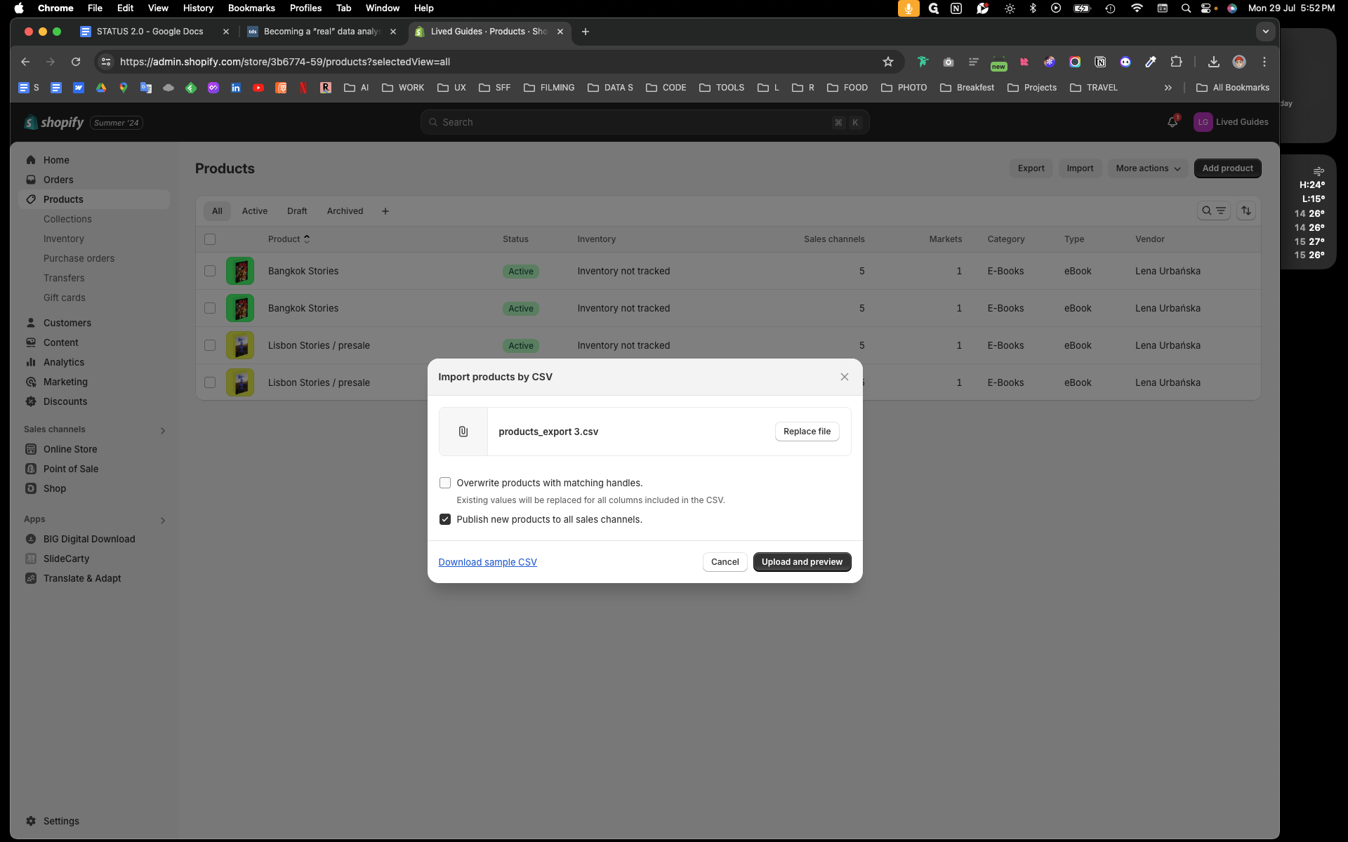 Step #9: Zaznaczcie "Overwrite products with matching handles"