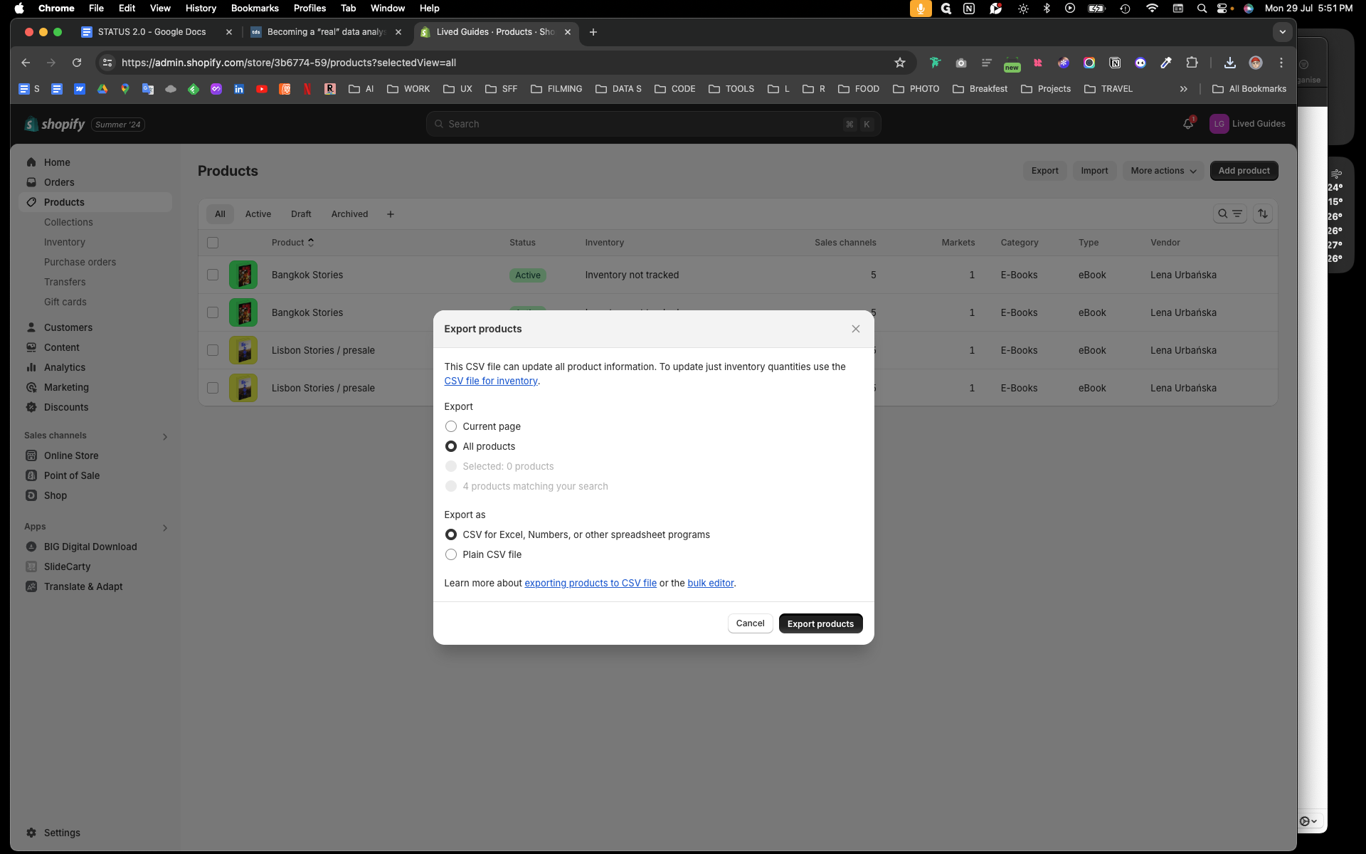 Step #3: Kliknijcie "Export products"
