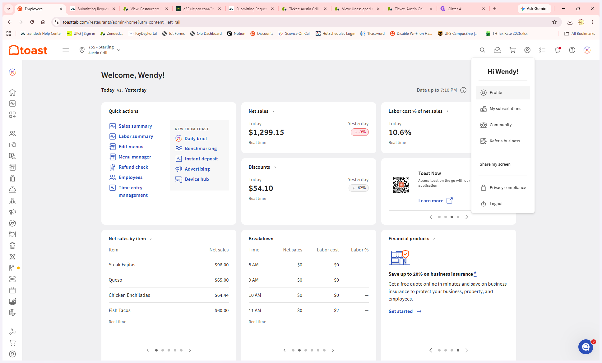 Step #2: Select Profile from the dropdown menu.