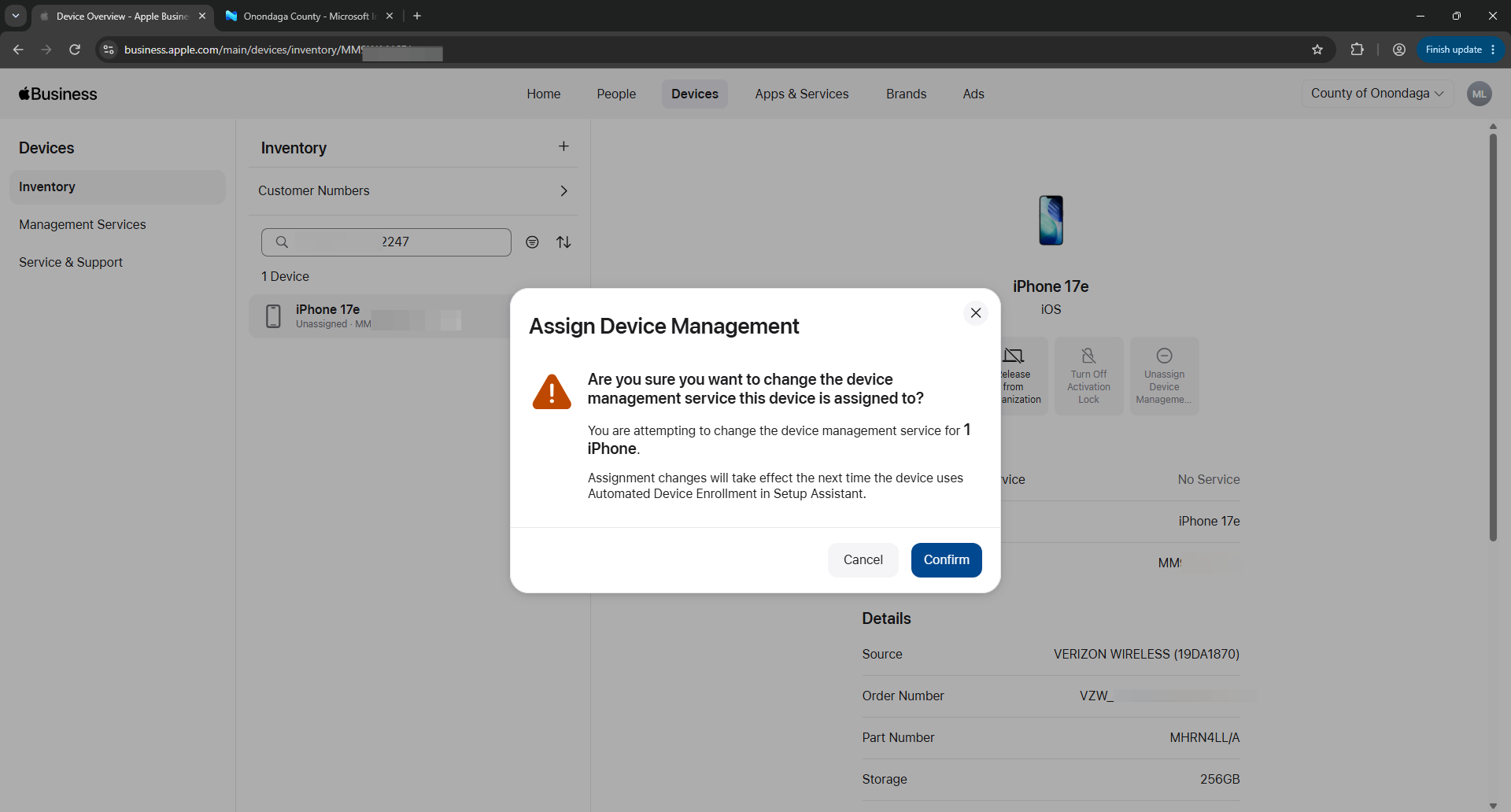 Step #8: Click on Confirm to complete the assignment.