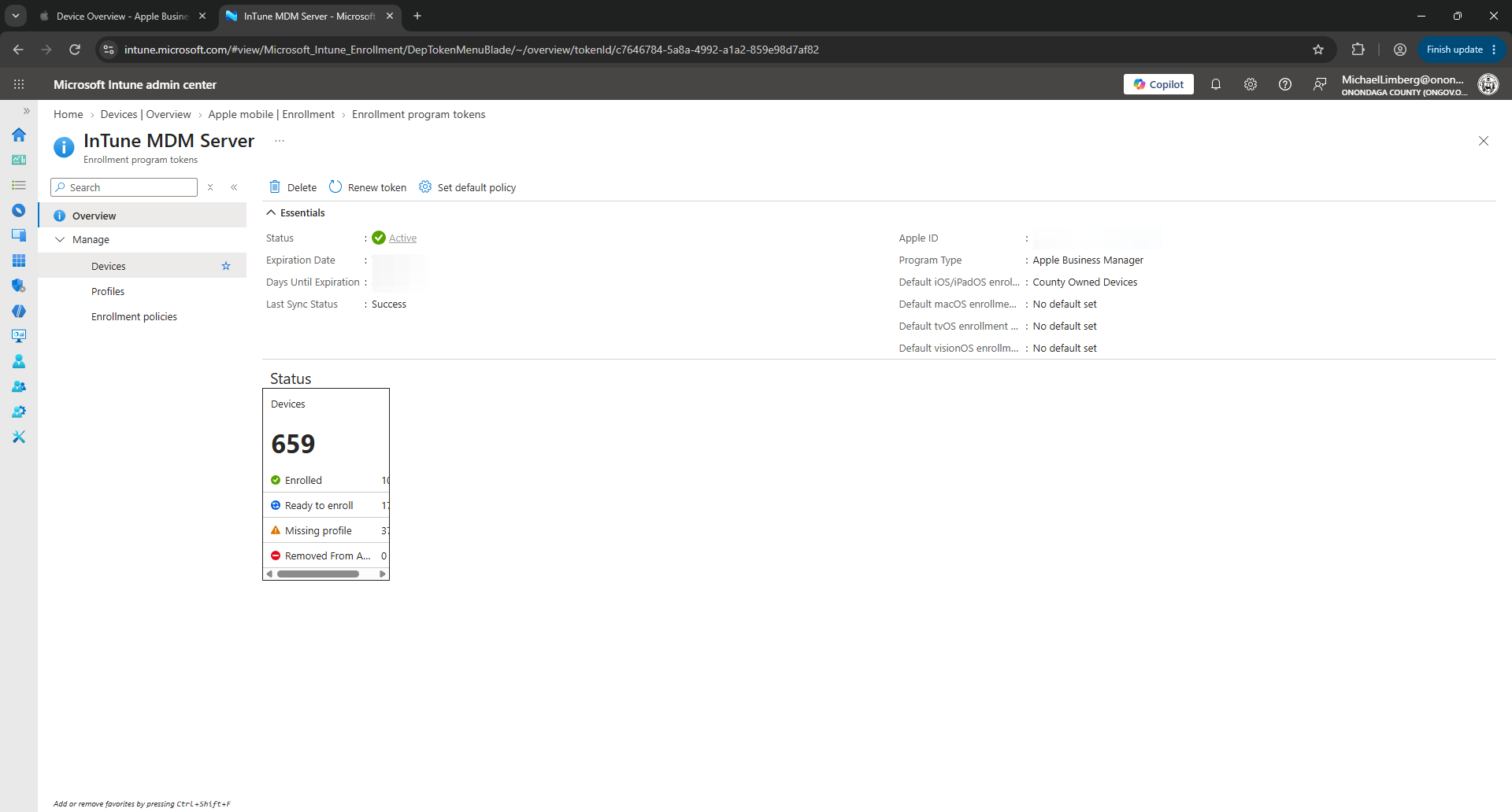 Step #15: Click on Devices under the token management menu.