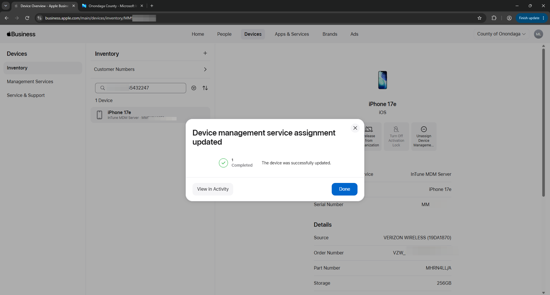 Step #9: Click on Done on the confirmation screen.