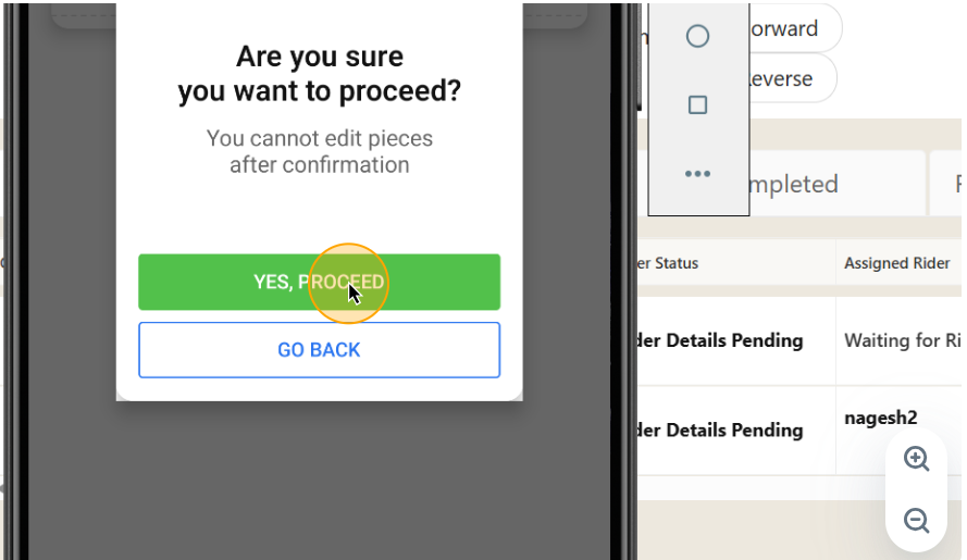 Step #22: If the total number of products in the list is correct, please click 'Next' to continue. If there is a discrepancy in the items, select 'Go Back' to modify the quantity.