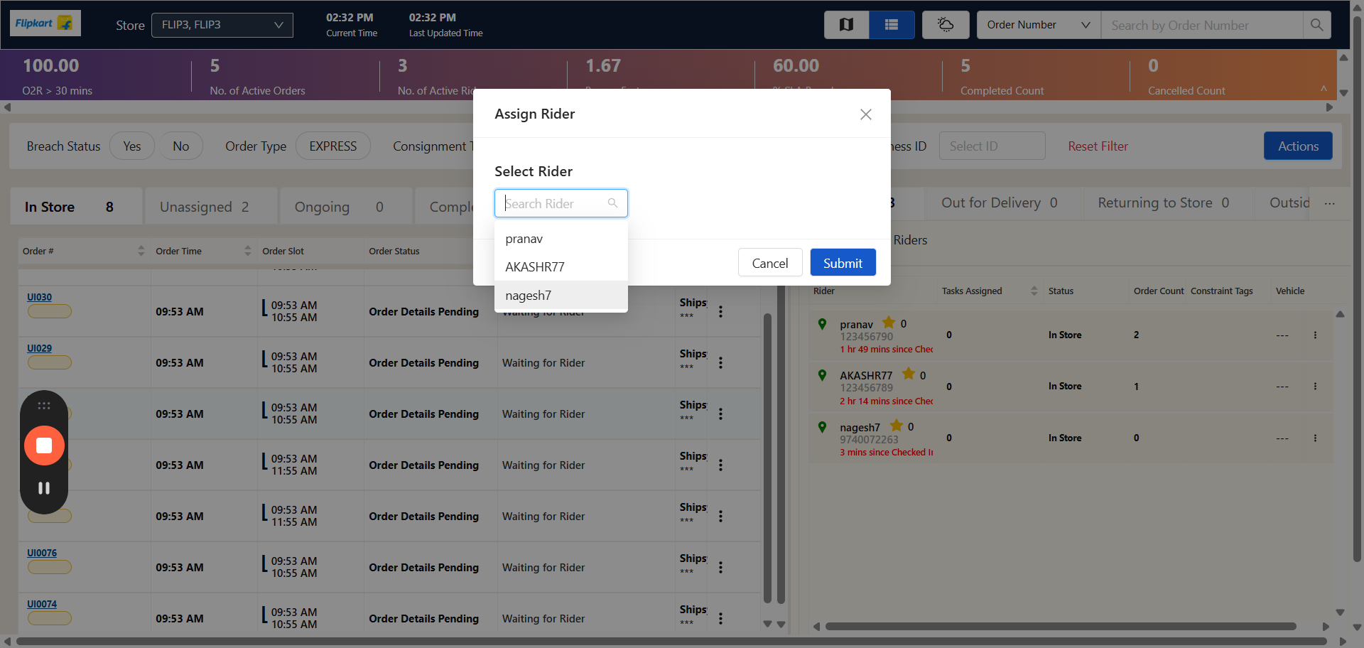 Step #8: Select the rider to whom you would like to assign the product.