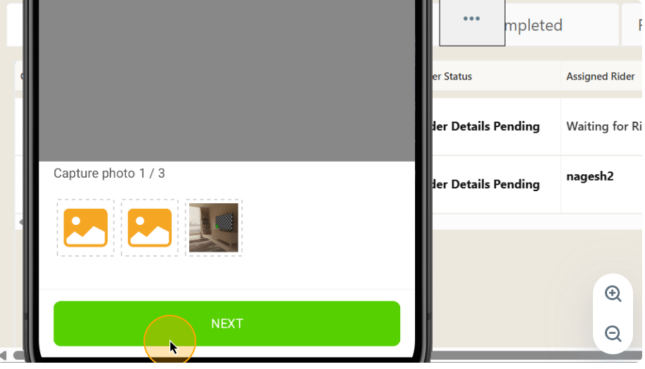Step #28: Kindly provide photographs of the items to confirm that the product is intact and that all listed items have been delivered successfully, then proceed by clicking on 'Next.'