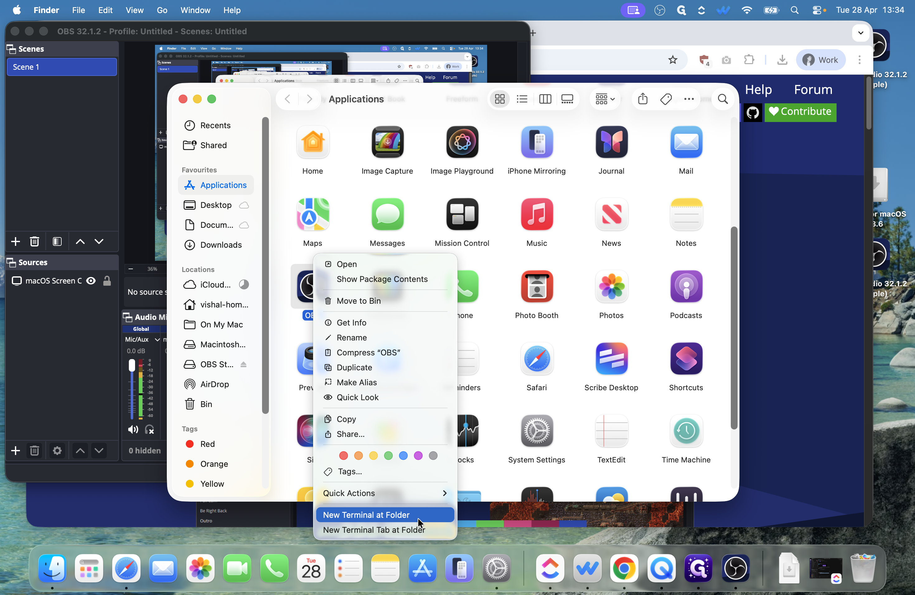 Step #2: Select New Terminal at Folder from the context menu.