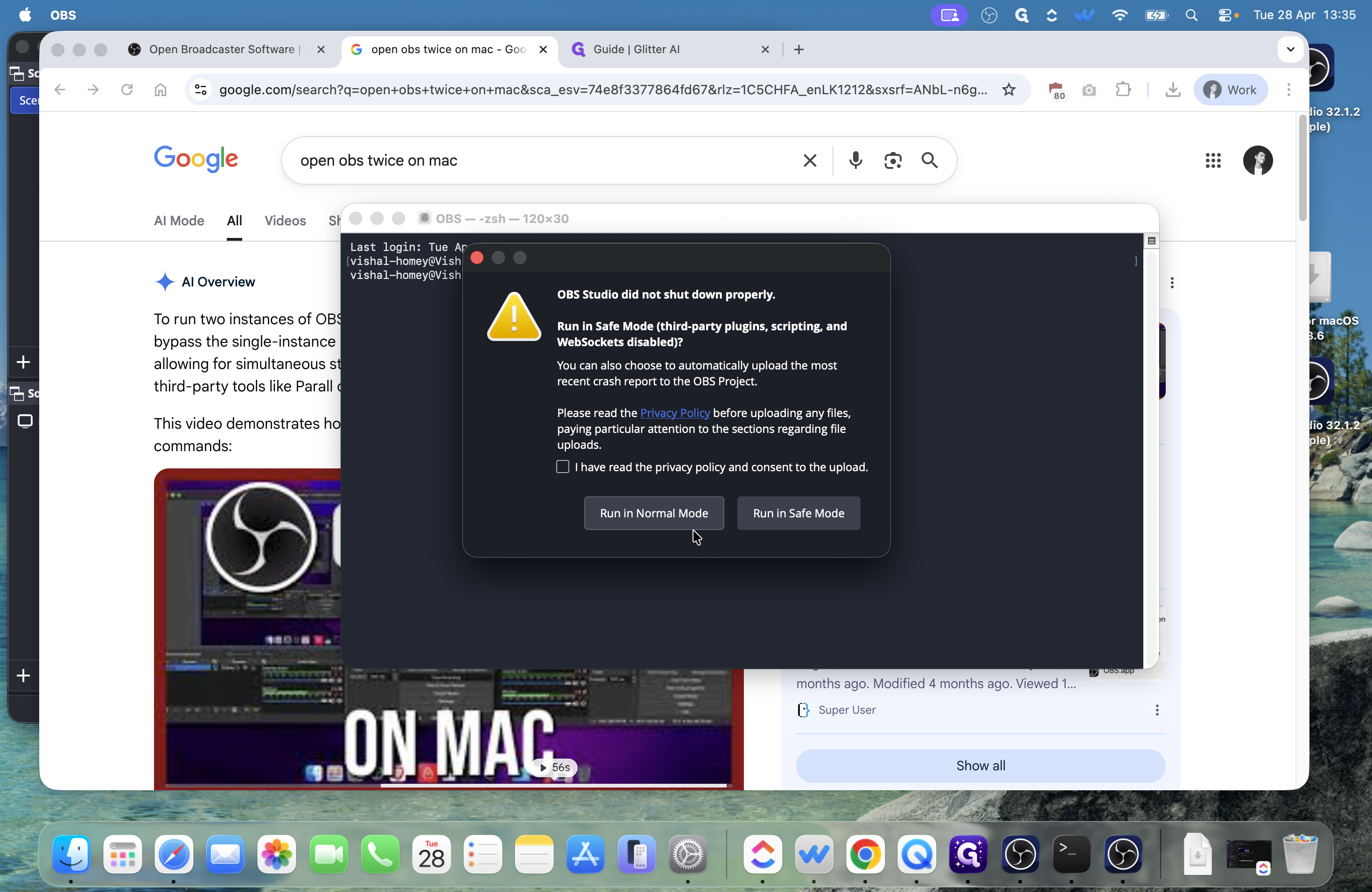 Step #5: If you are prompted with an unexpected shutdown dialog, click Run in Normal Mode.