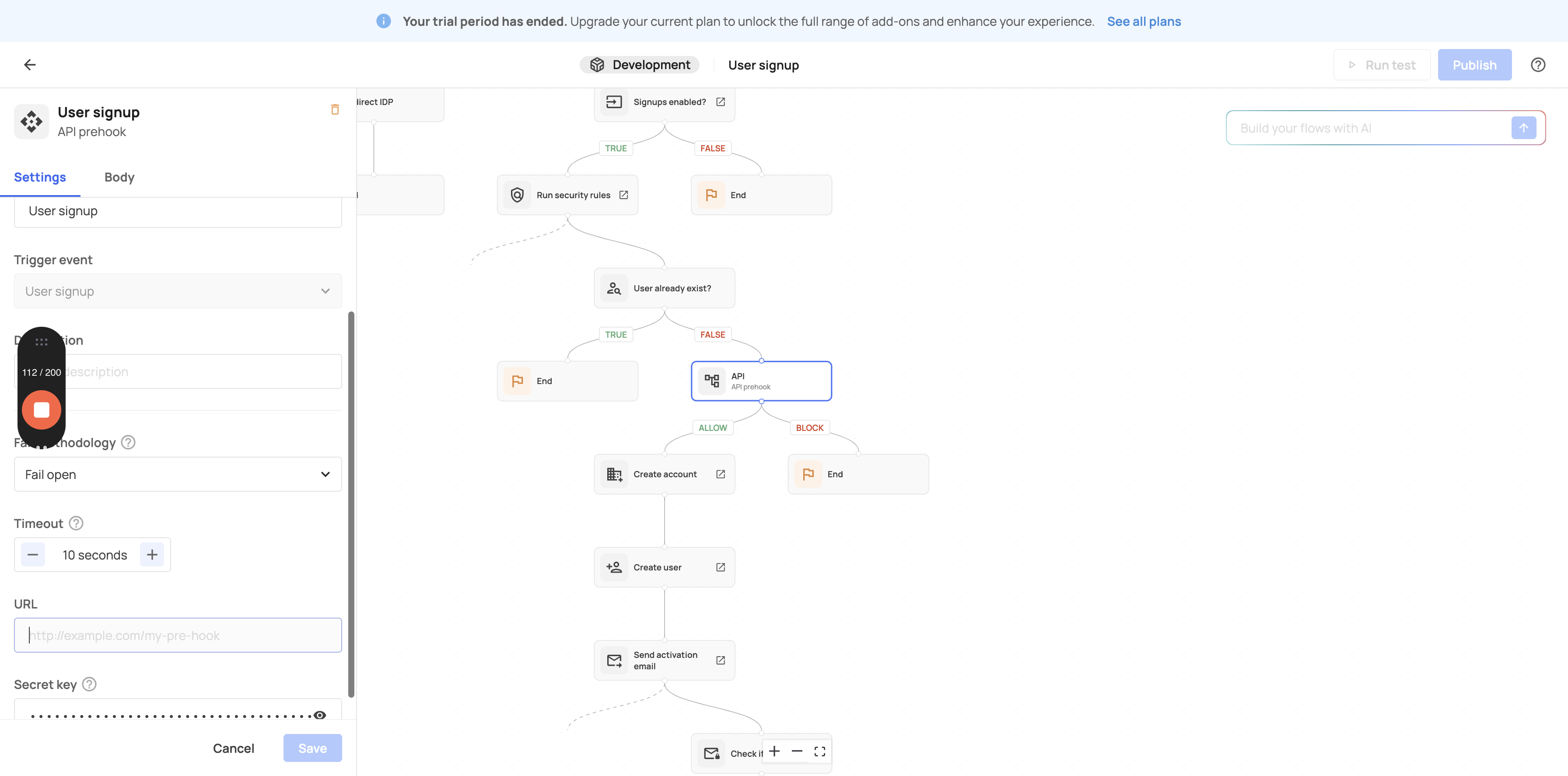 Step #46: Click on "http://example.com/my-pre-hook"
