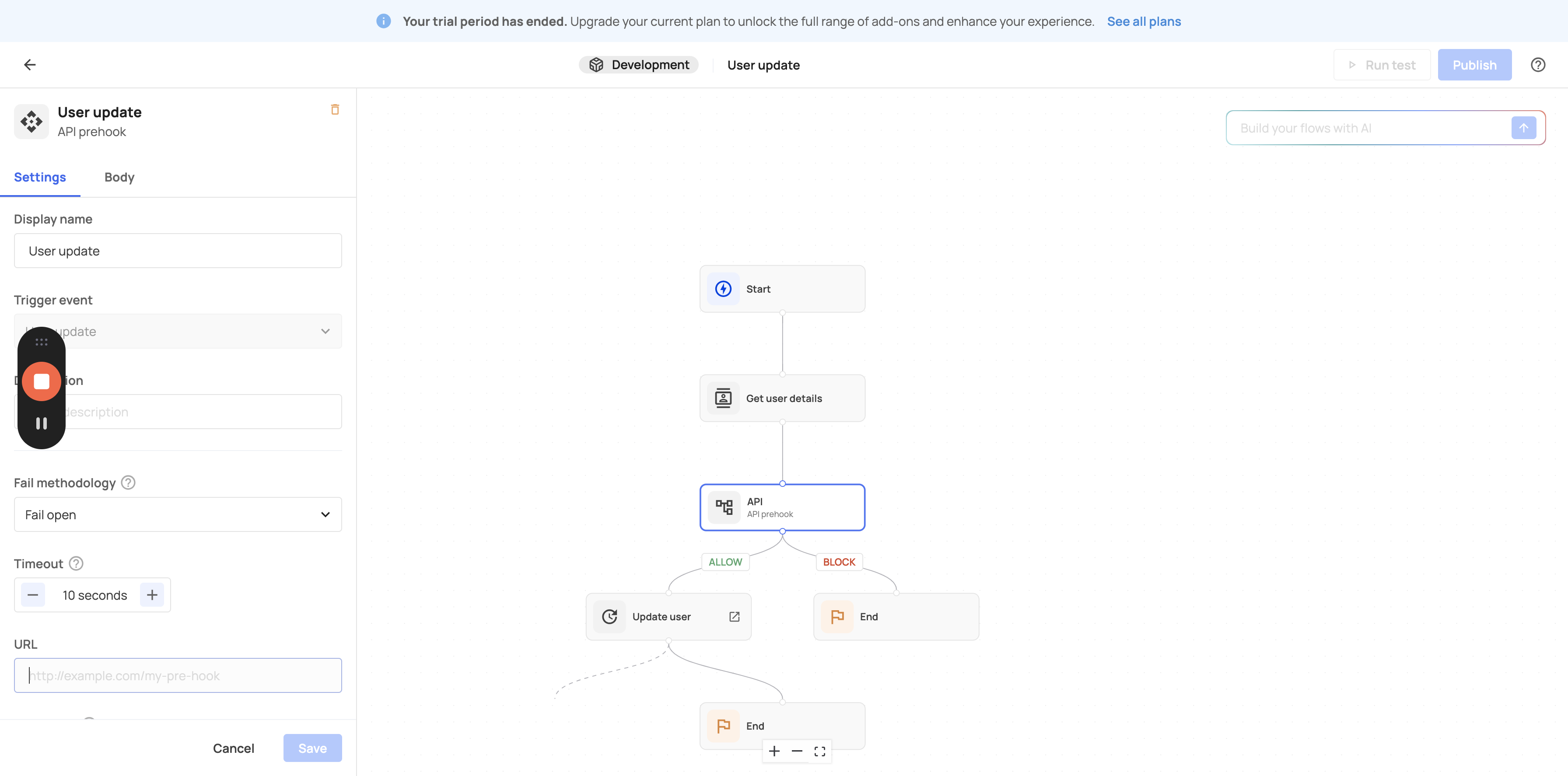 Step #6: Click on "http://example.com/my-pre-hook"