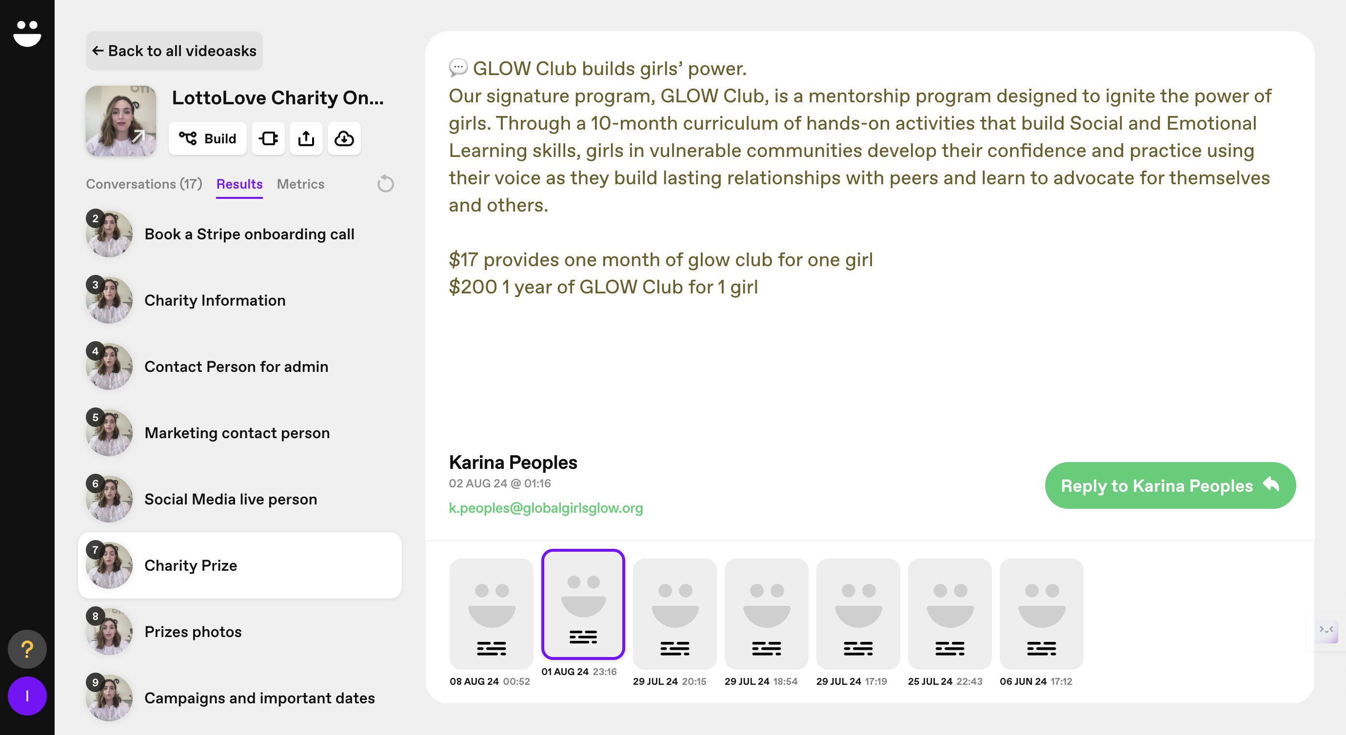 Step #12: Click on "← Back to all videoasks"