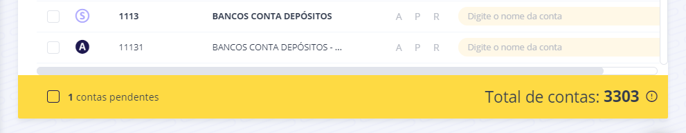 Step #6: Clicando no ícone na barra, essas contas são filtradas automaticamente.