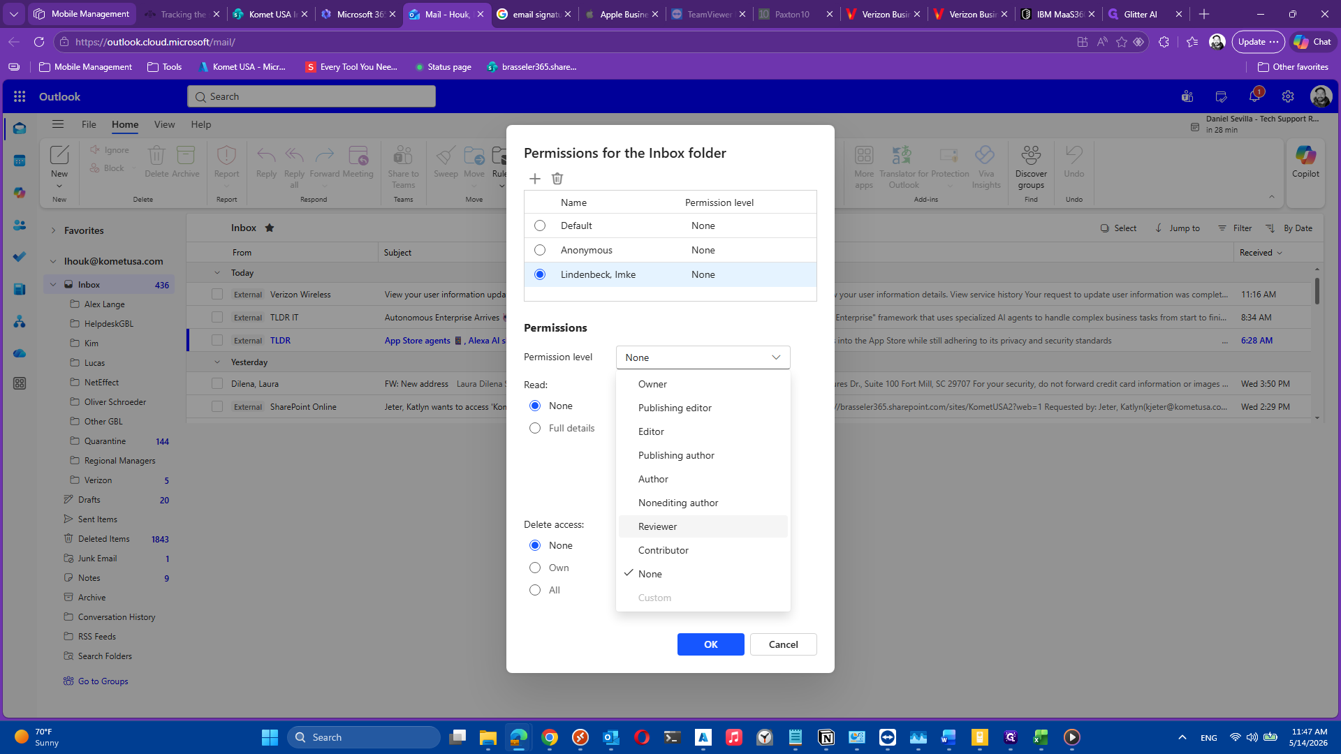 Step #8: Select the appropriate permission level, such as Reviewer.