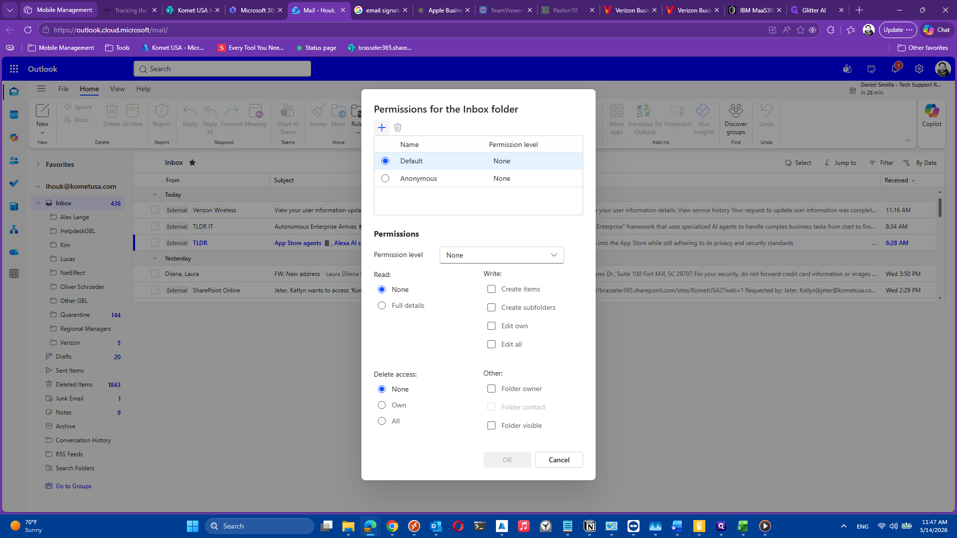 Step #3: In the Permissions dialog, click the + (Add) icon to search for a user.