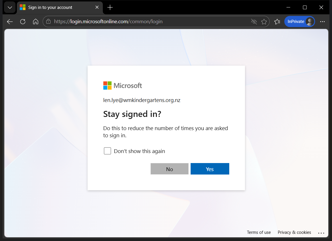 Step #2: Click on "No"