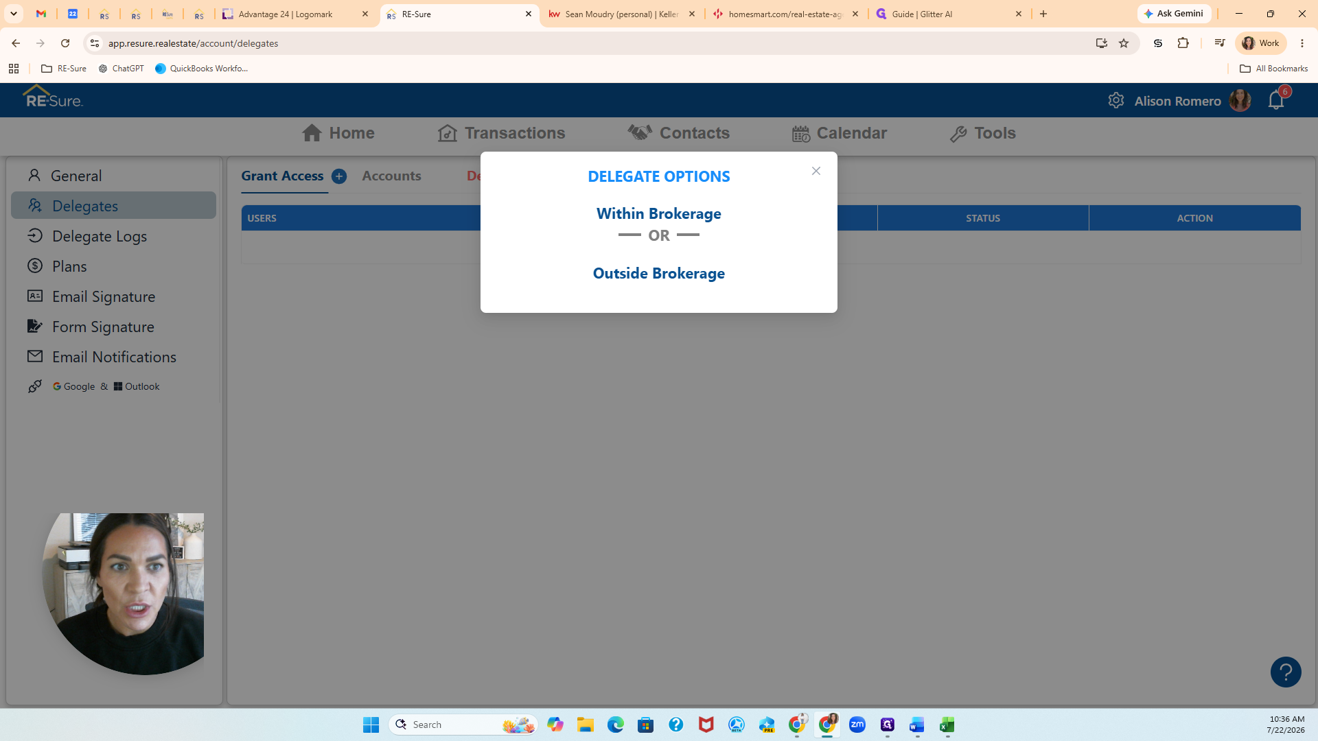 Step #4: Select Within Brokerage to grant access to a teammate in your office.
