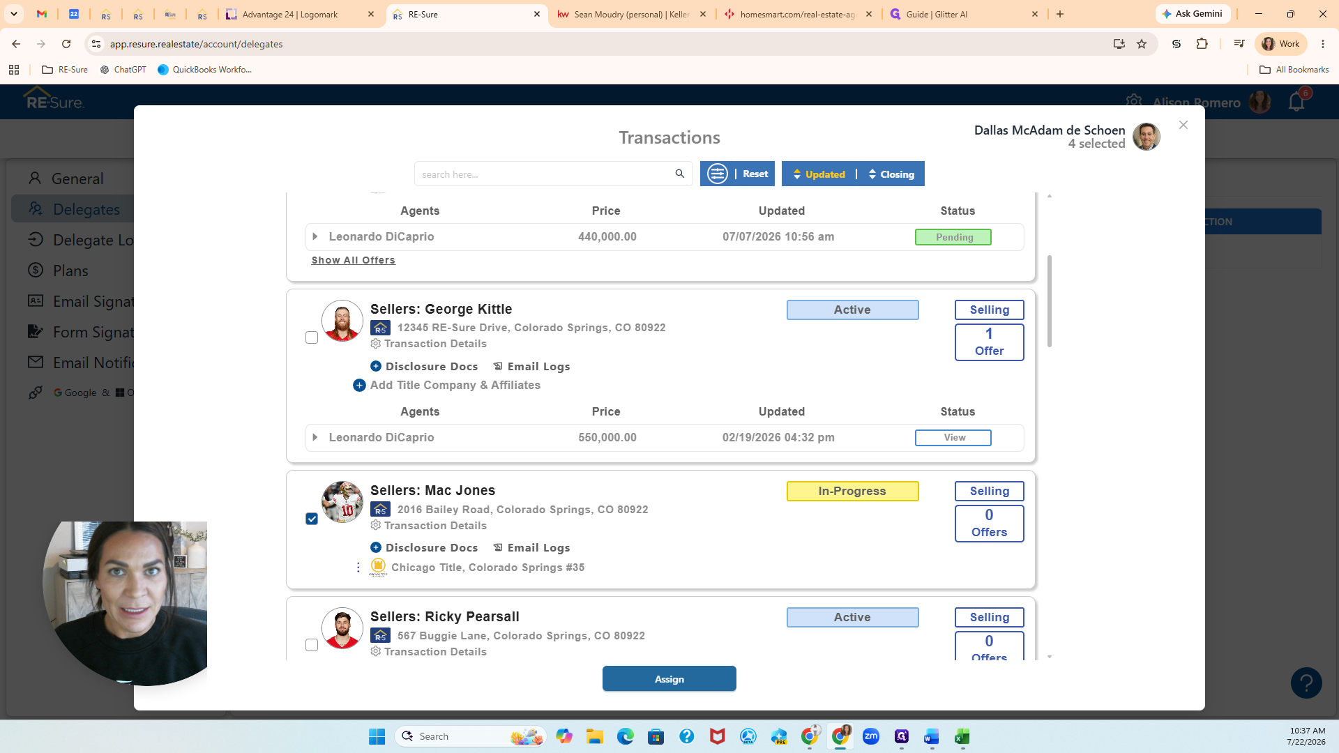 Step #8: Click Assign at the bottom of the screen to save your selections.