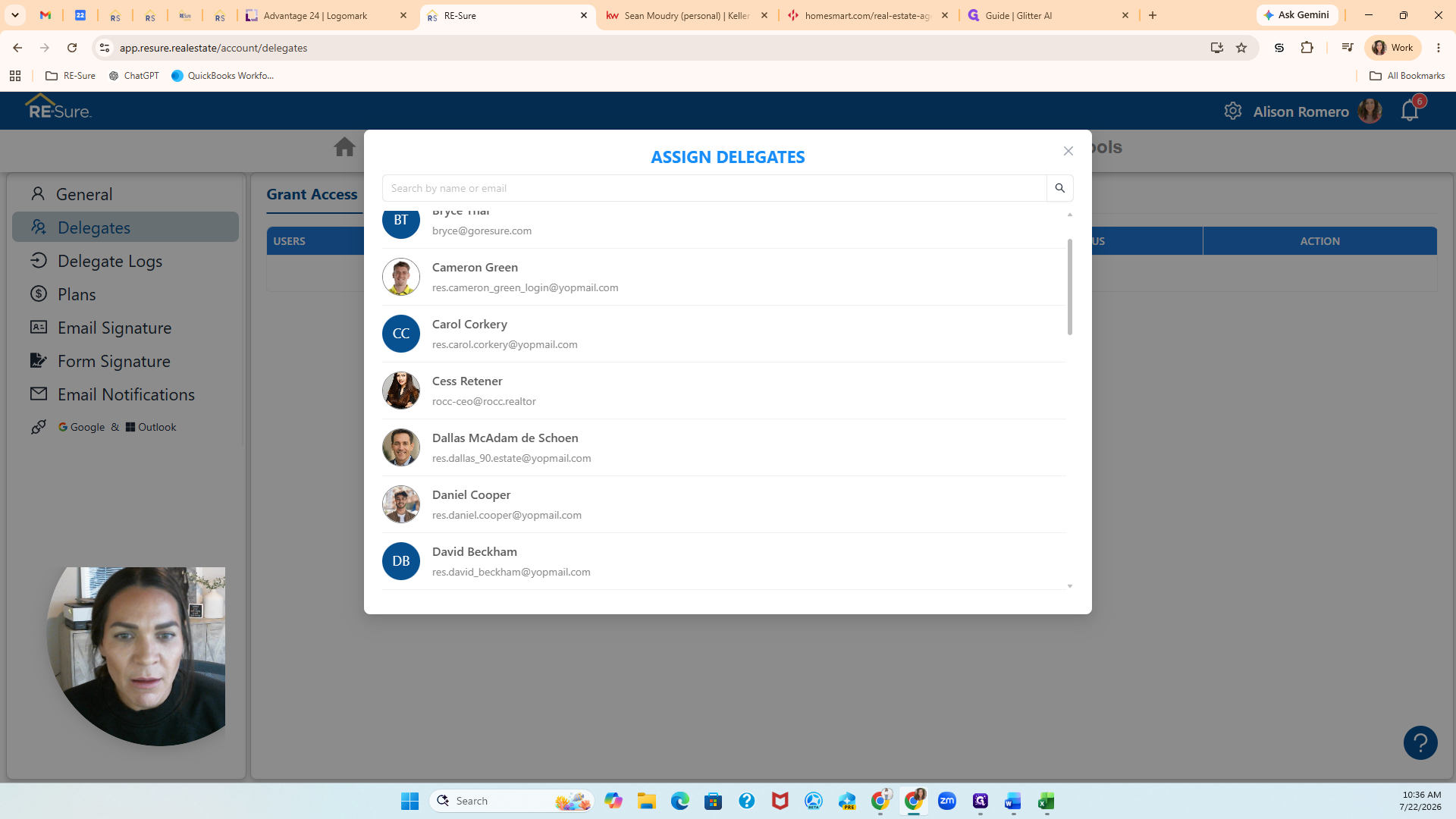 Step #5: Search for and select the user you want to share access with.