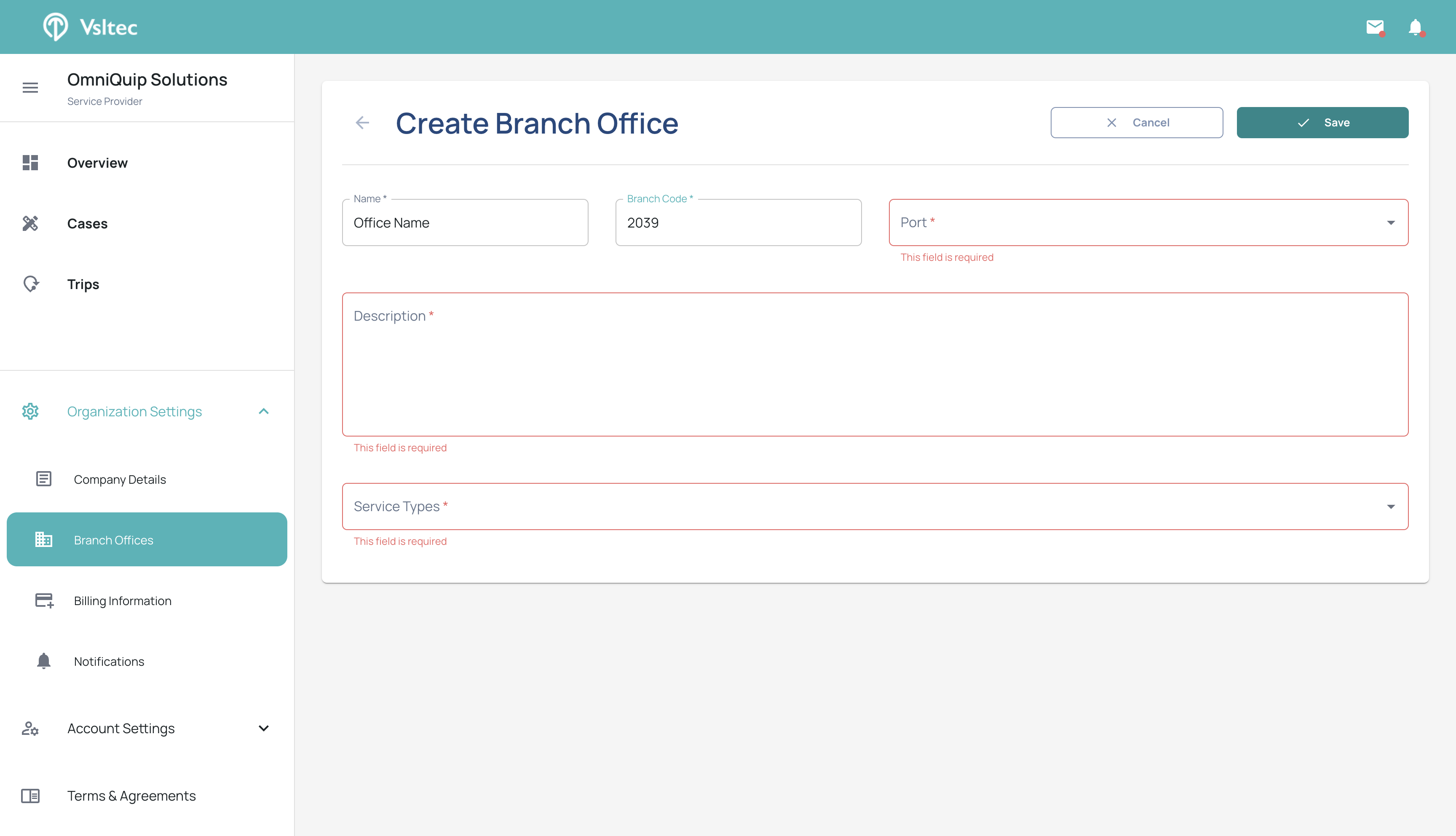 Step #5: Hit "Save" in order to create your Branch Office!