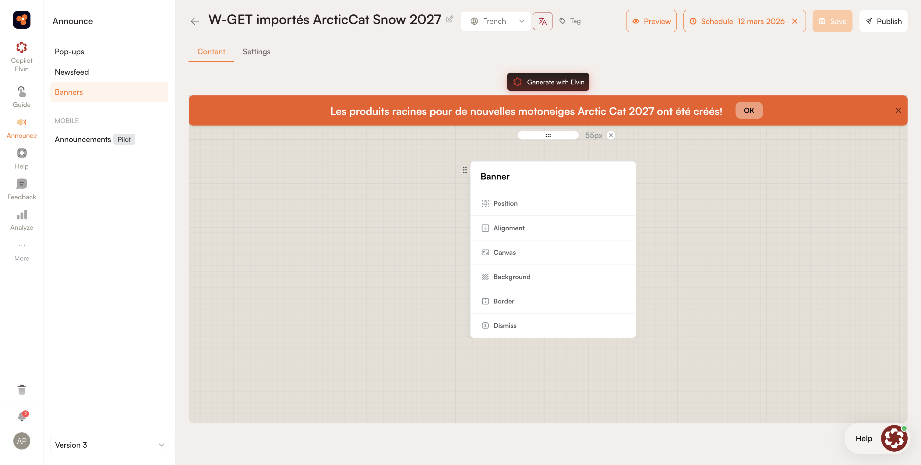 Step #2: Saisissez un titre pour votre bannière. Ce titre sert uniquement de repère interne et ne s'affiche pas publiquement.