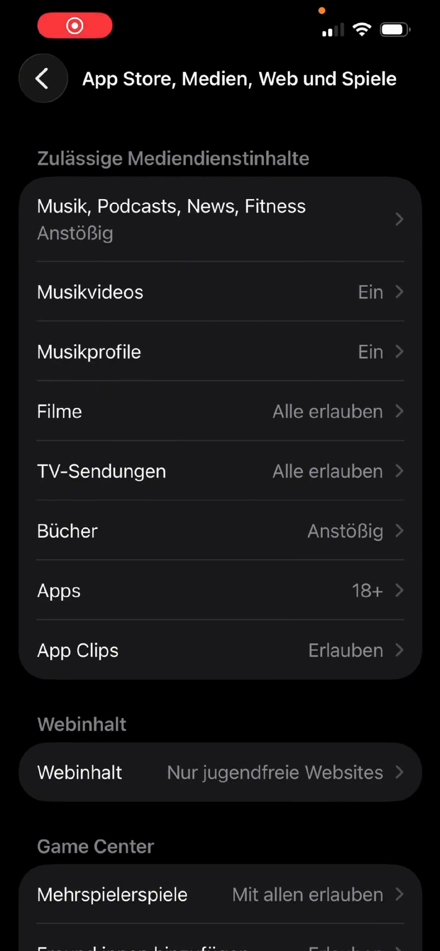 Step #13: Tippe im unteren Bereich auf Webinhalt.