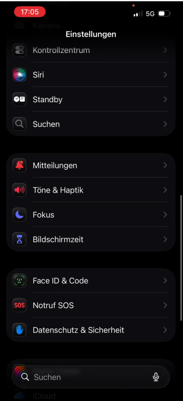Step #4: Gehe zurück in das Hauptmenü der Einstellungen und tippe auf Bildschirmzeit.