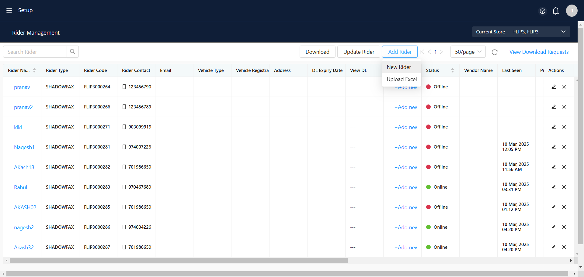 Step #10: To add a rider, please choose either the "New Rider" option or the "Upload Excel" option.