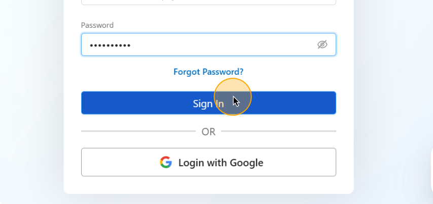 Step #3: After entering your username and password, please click the 'Sign In' button to access your account