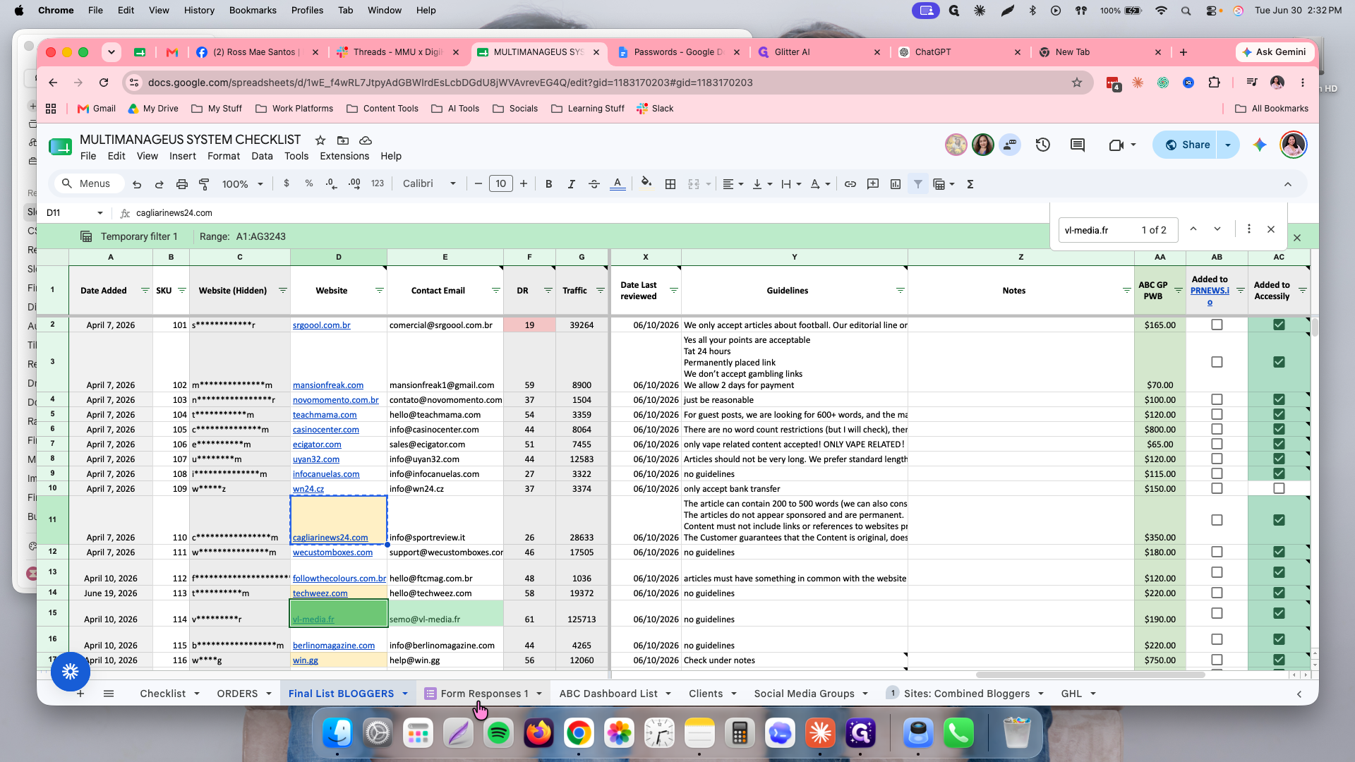 Step #7: Switch back to the Form Responses 1 tab.
