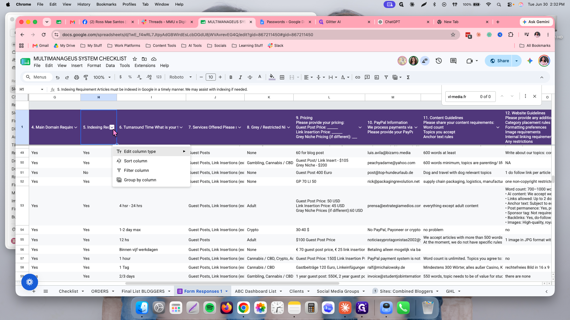 Step #3: Locate the Indexing Rec column.