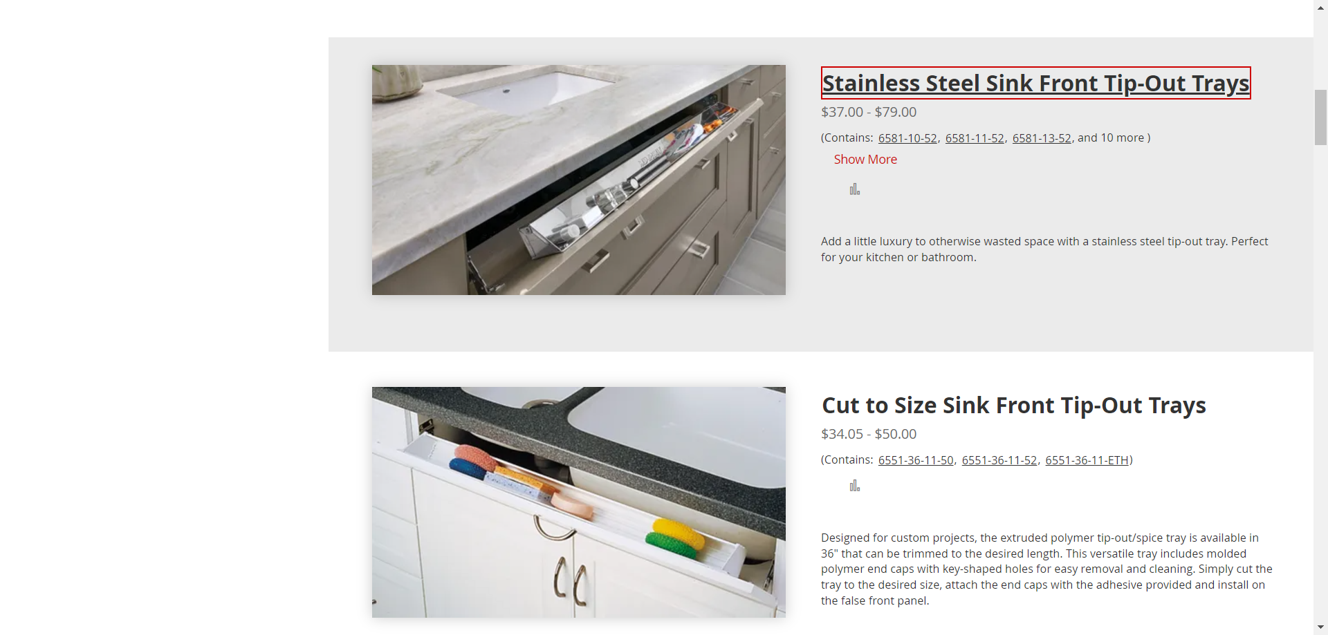 Step #6: Click on "Stainless Steel Sink Front Tip"