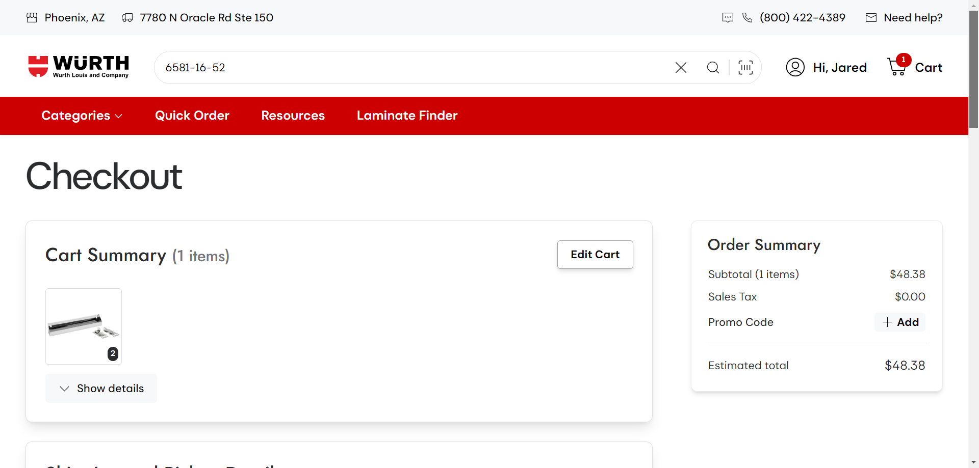 Step #28: Verify the information on the check-out page