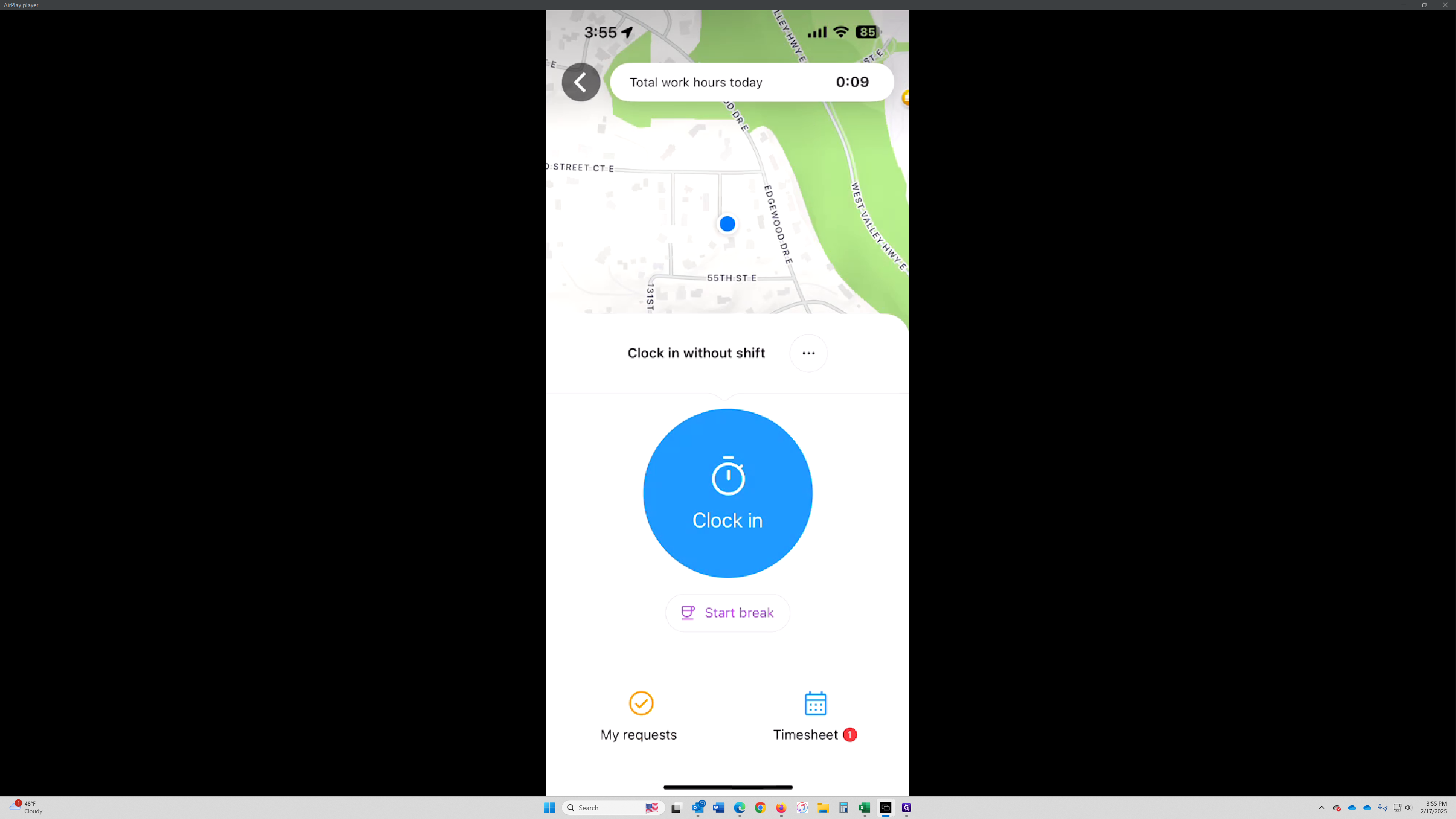 Step #9: Click here "Clock in"