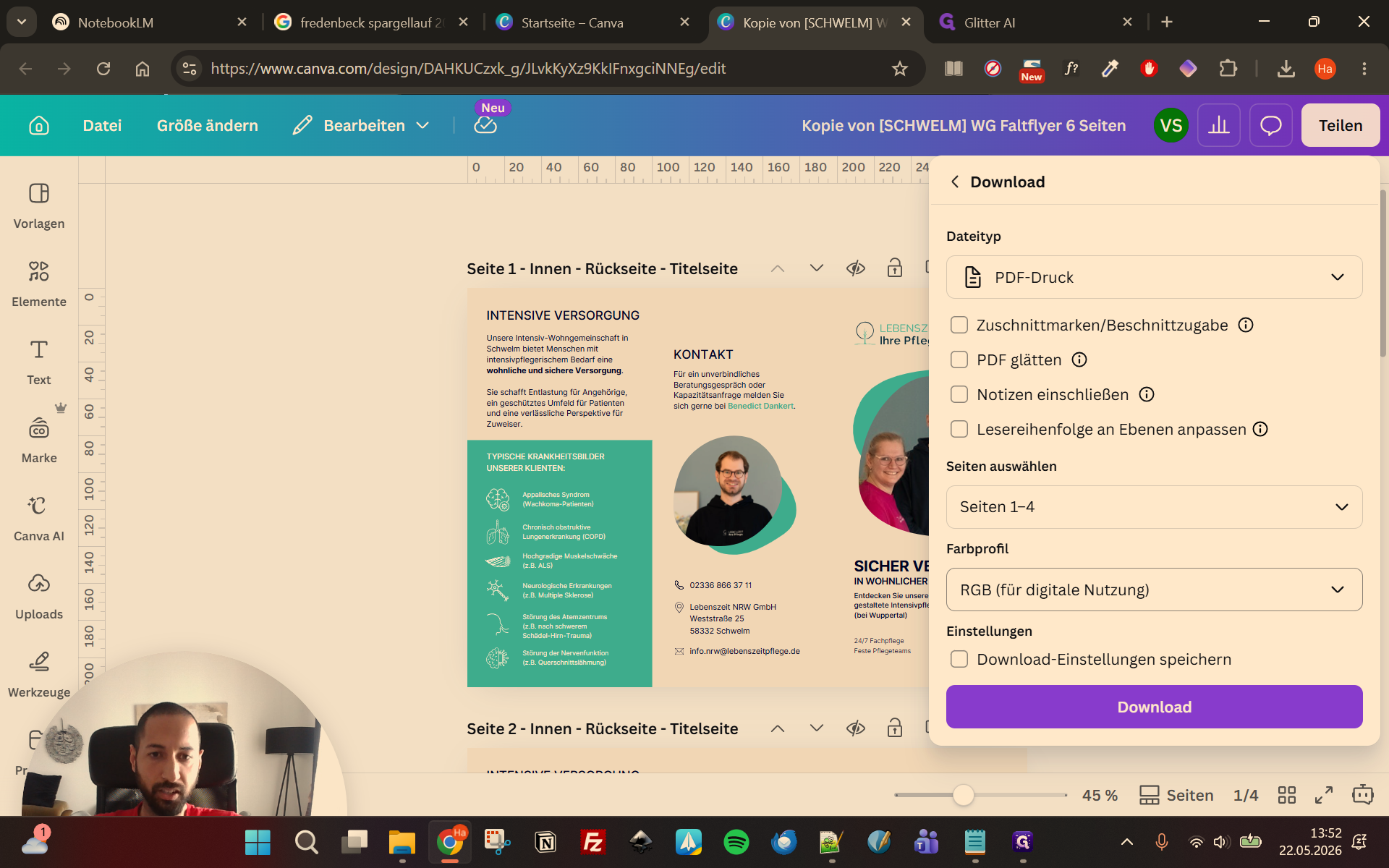 Step #5: Klicken Sie nun auf das Dropdown-Menü für das Farbprofil, das standardmäßig auf "RGB (für digitale Nutzung)" steht.