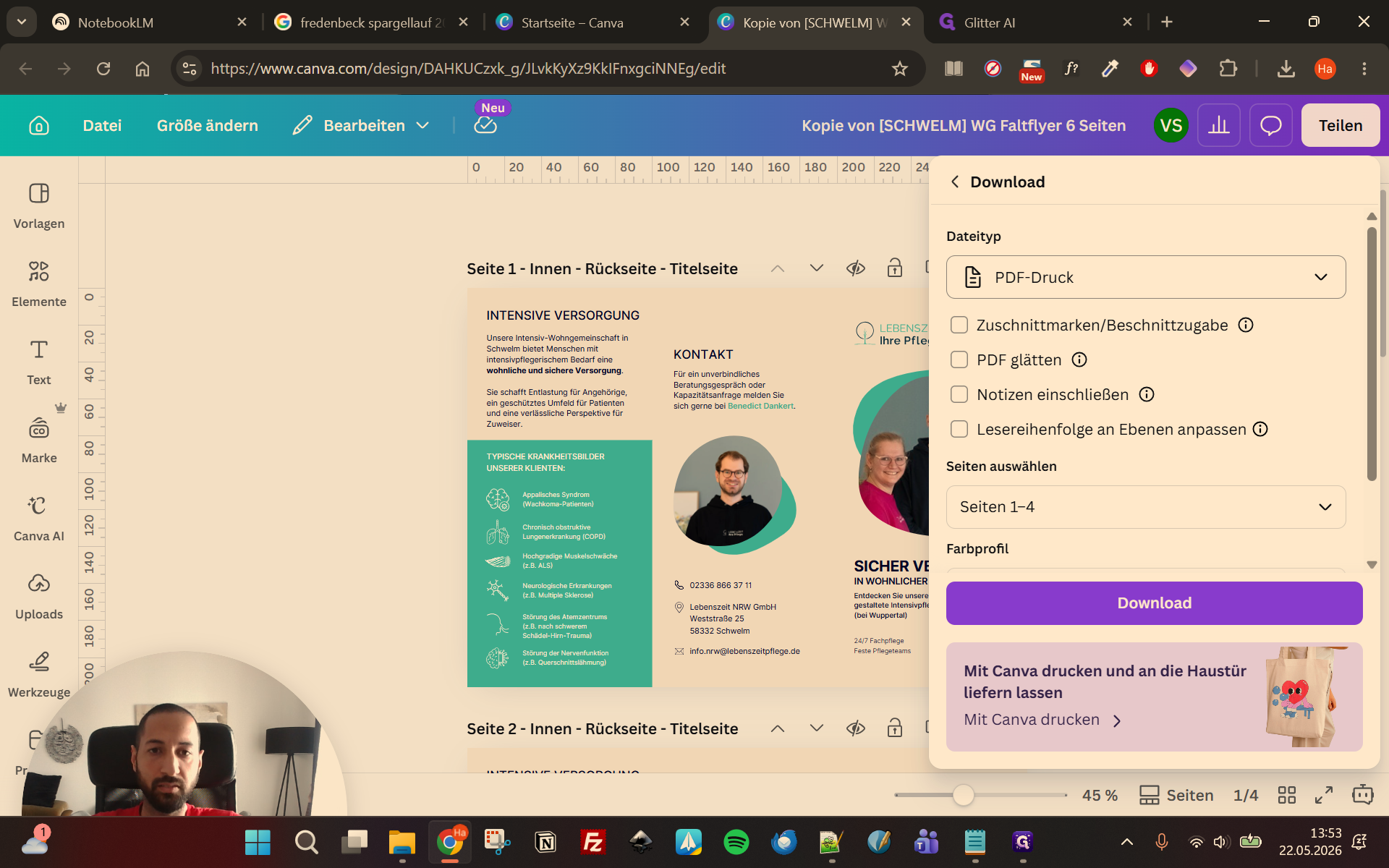 Step #9: Klicken Sie abschließend auf den violetten Button Download, um die Druckdaten auf Ihrem Computer zu speichern.