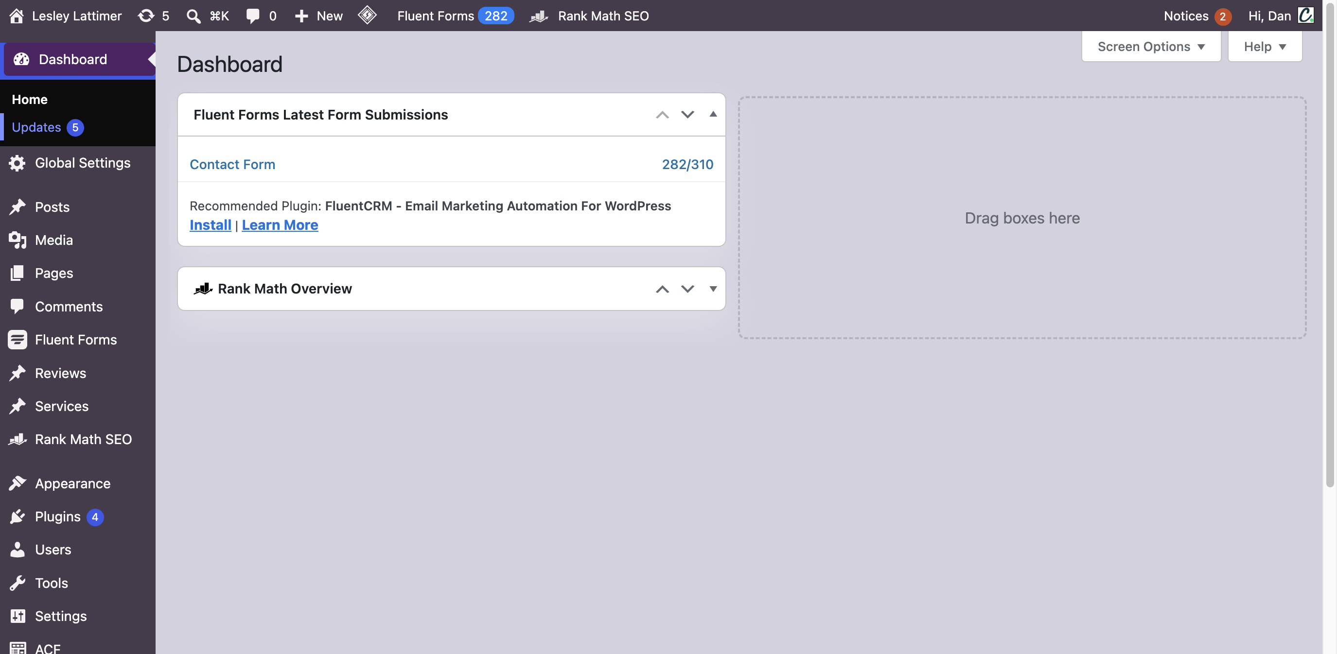Step #2: Click Updates in the dashboard sidebar.