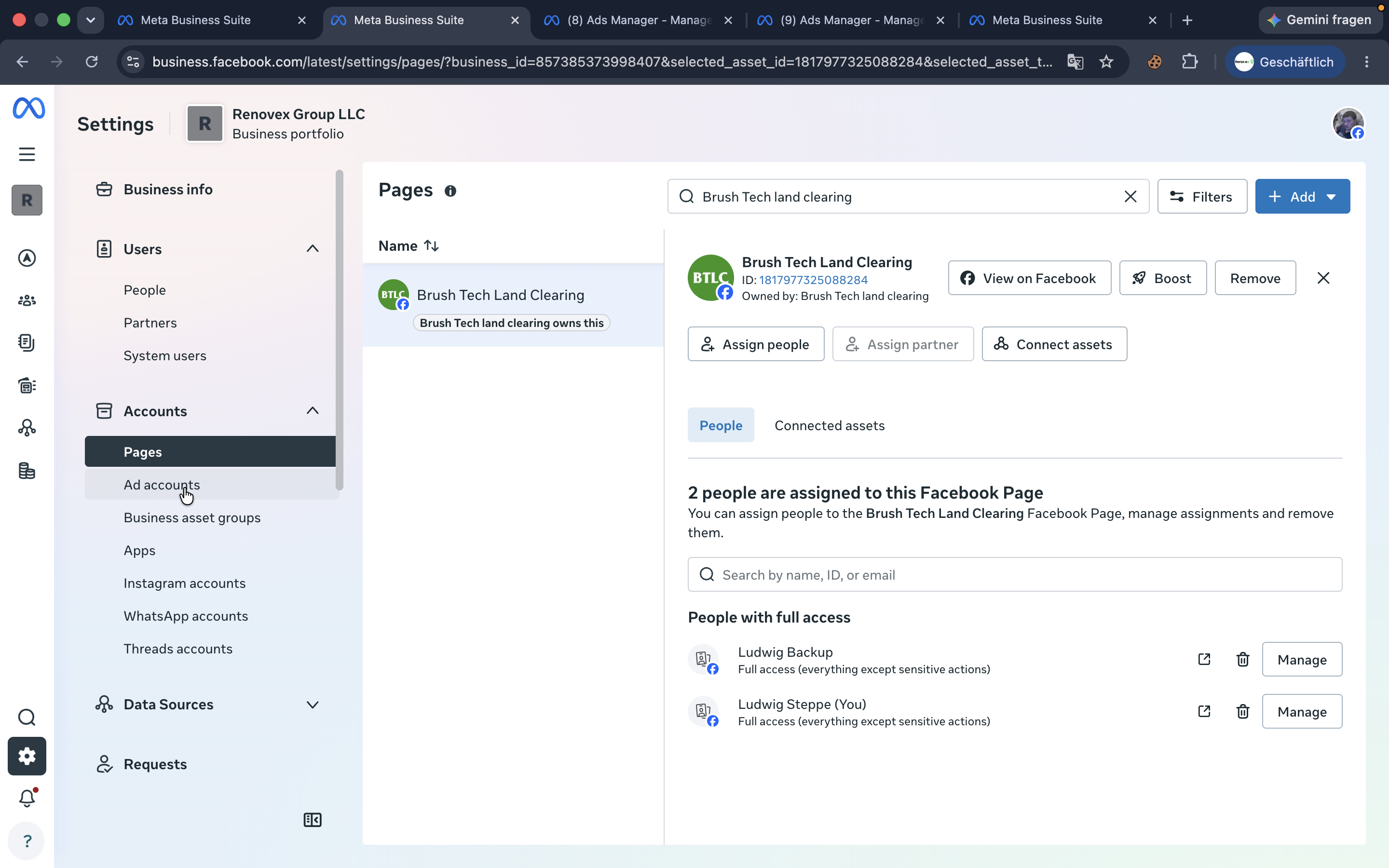 Step #20: Navigate to Ad accounts under the Accounts section.