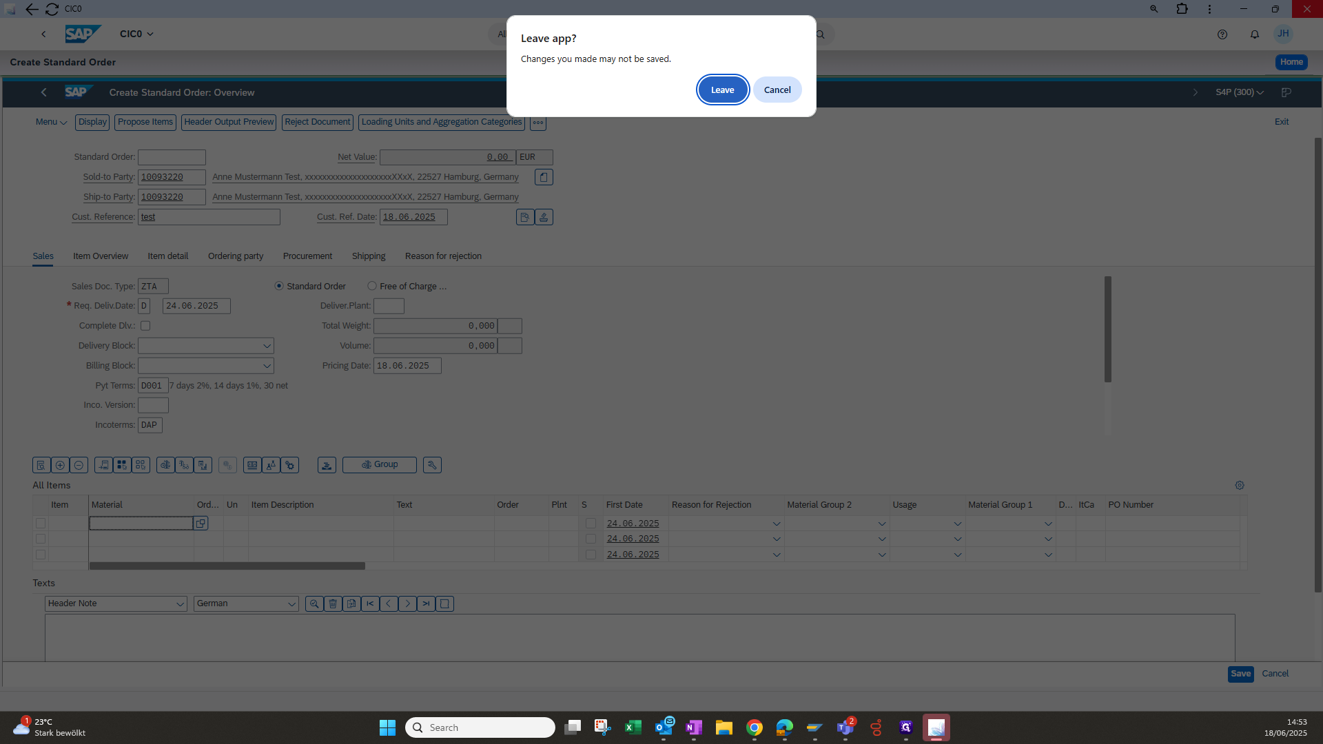 Step #5: Click on esc + "Leave"