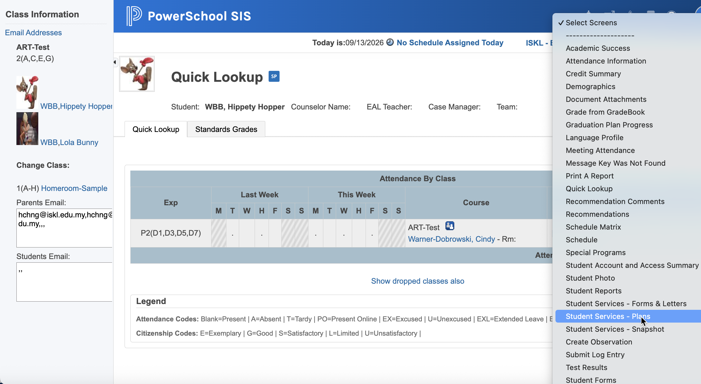 Step #4: Click Student Services - Plans.