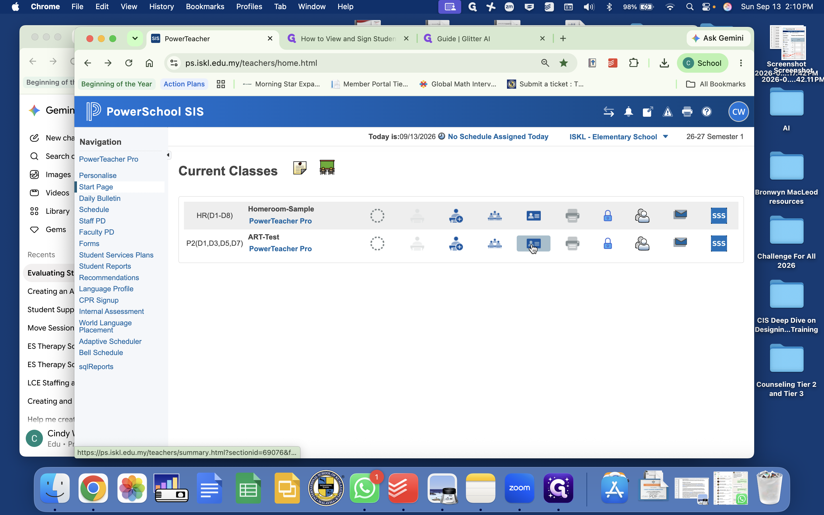 Step #1: Click the Student Roster icon for your class under Current Classes.