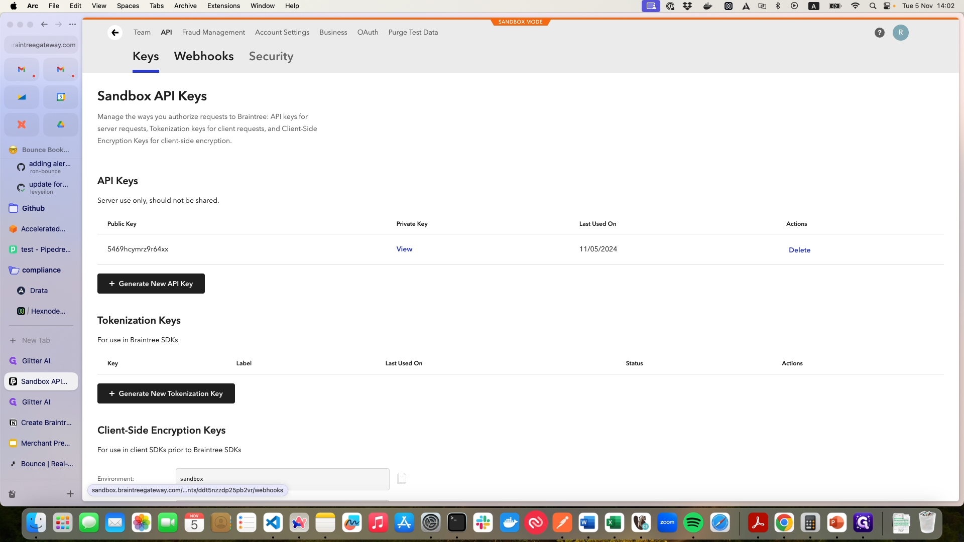 Step #3: Click on "Webhooks"